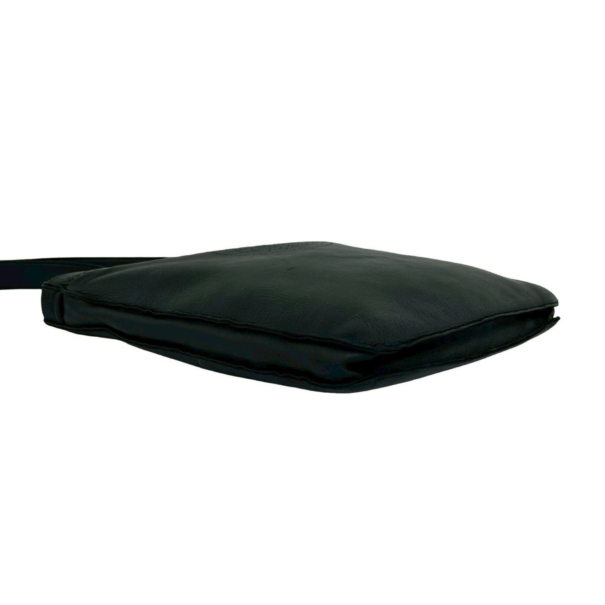 Hermes Black Leather Pochette Shoulder Bag (Pre-Owned)