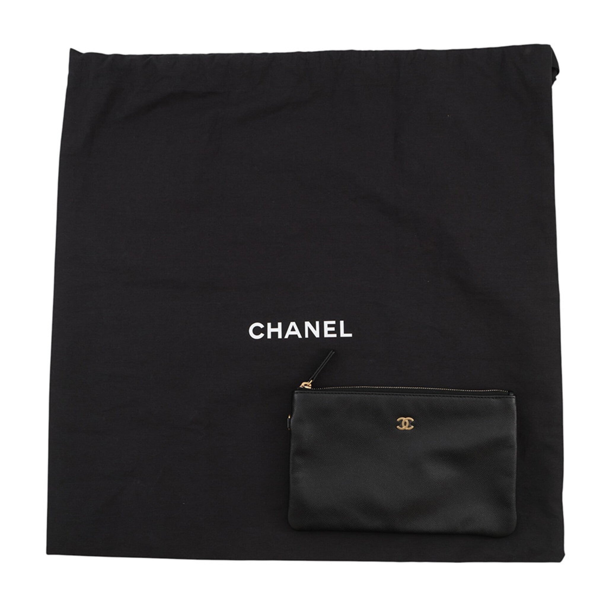 Chanel Black Grained Calfskin Handbag Shoulder Bag (Pre-Owned)