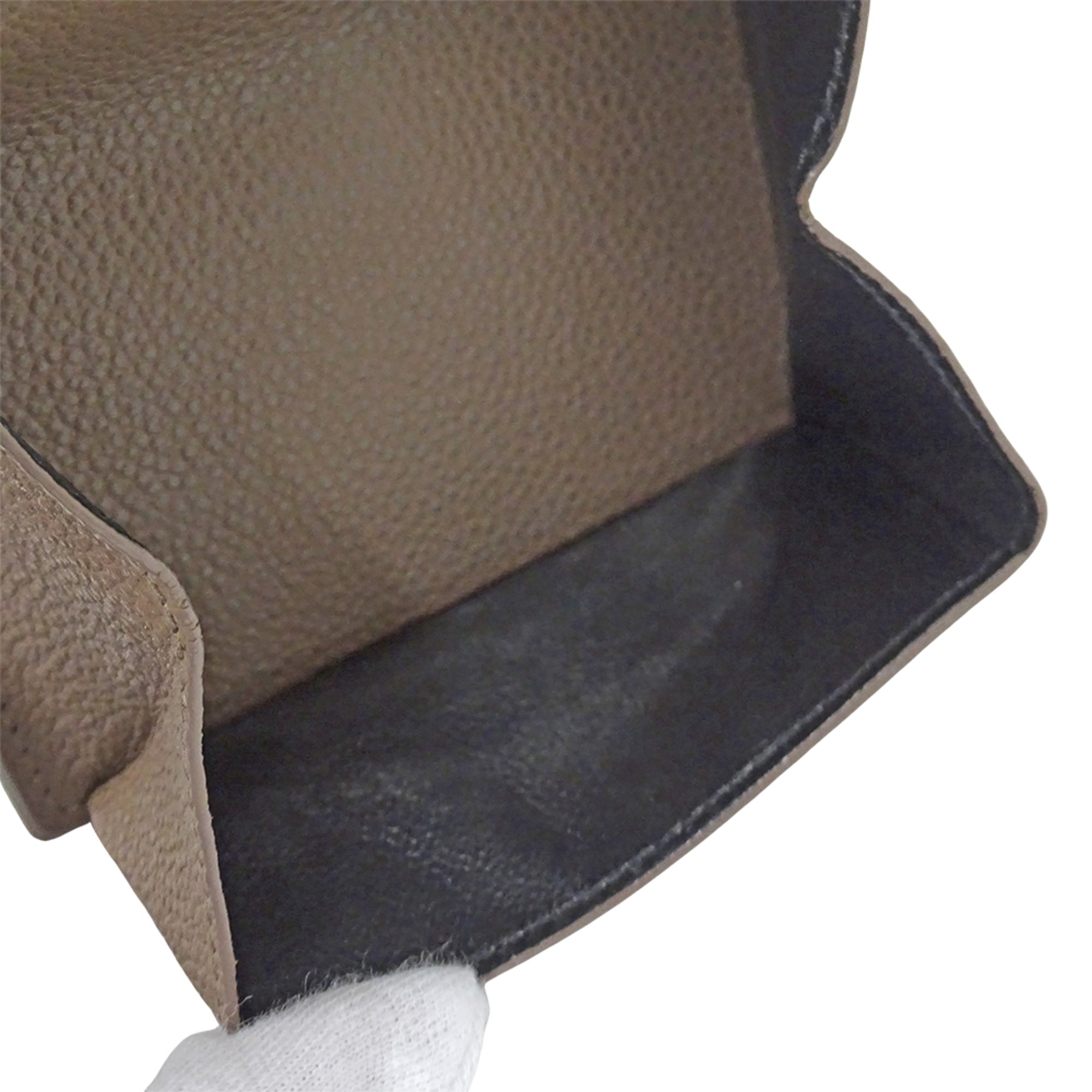 Saint Laurent Beige Brown Leather Wallet (Tri-Fold) (Pre-Owned)