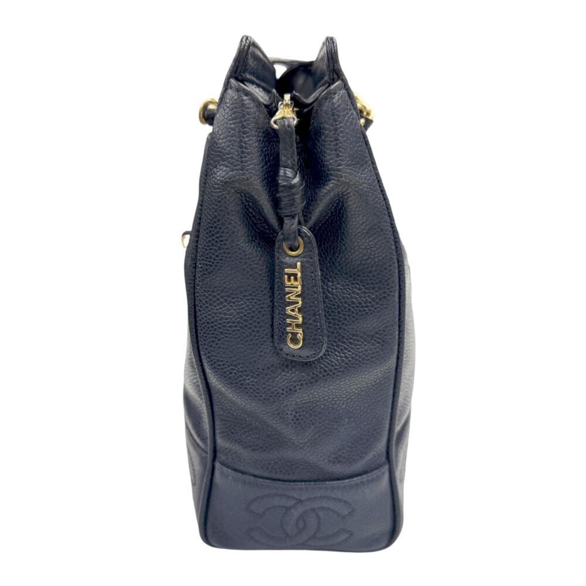 Chanel Navy Grained Calfskin Tote Bag (Pre-Owned)