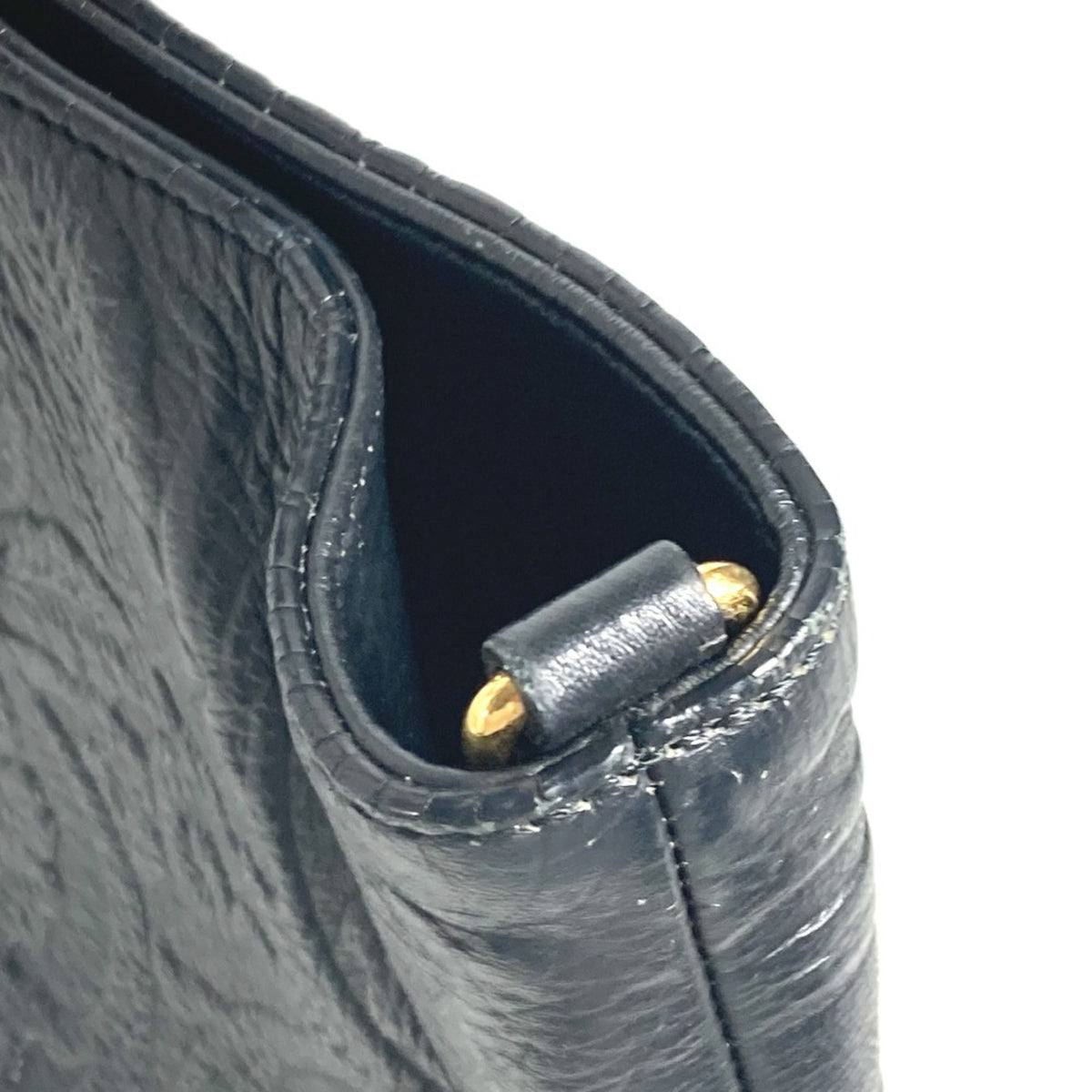 Versace Black Leather Handbag Shoulder Bag Tote Bag (Pre-Owned)