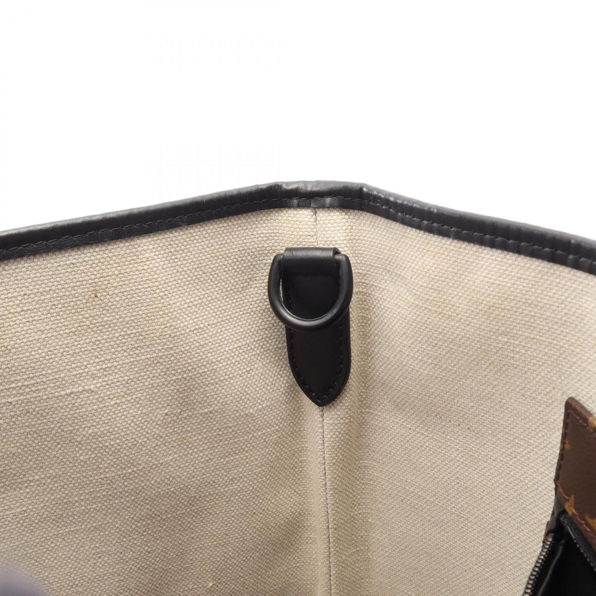 Louis Vuitton Black Brown Coated Canvas Leather Handbag Tote Bag (Pre-Owned)