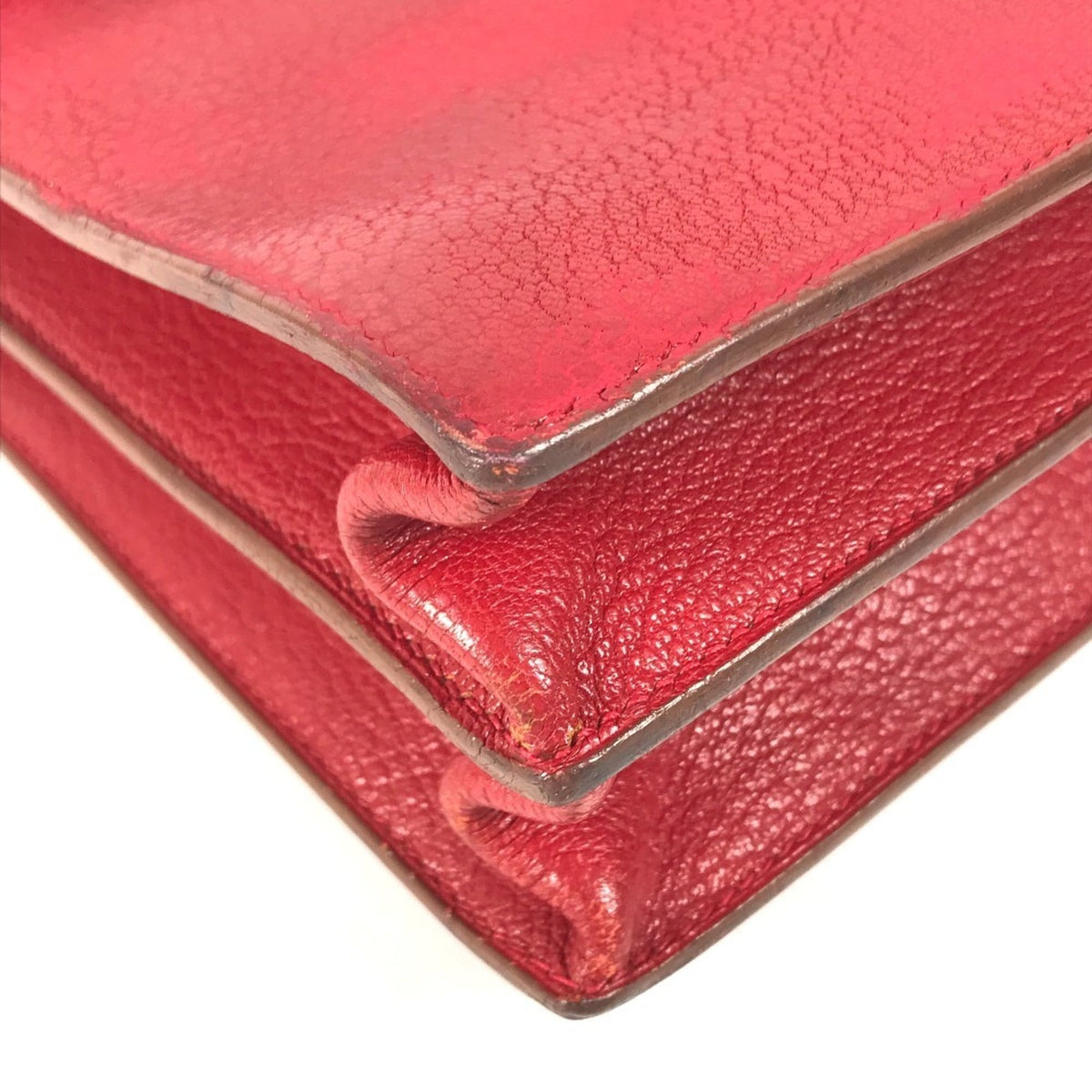 Hermes Red Color Leather Briefcase Handbag (Pre-Owned)