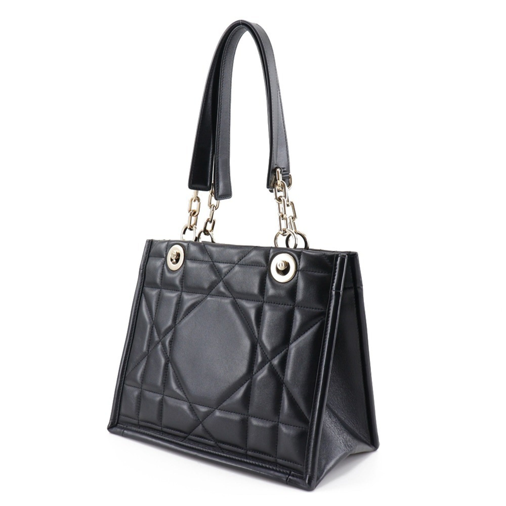 Christian Dior Black Leather Tote Bag (Pre-Owned)