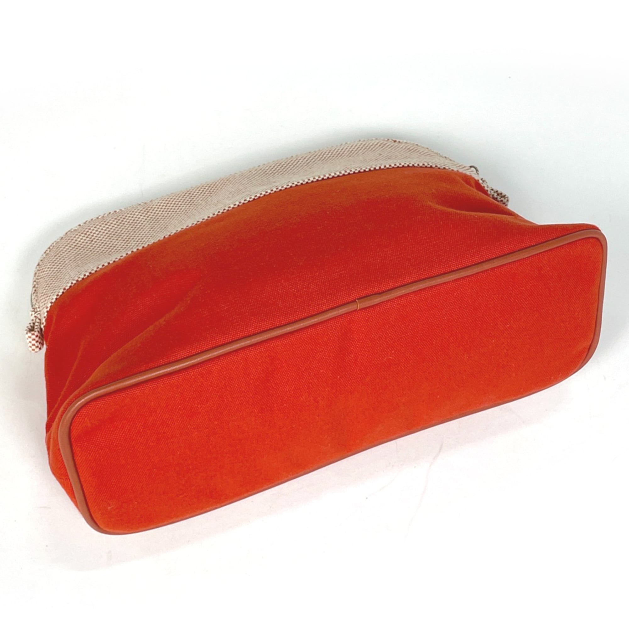 Hermes Bolide Red Color Canvas Pouch (Pre-Owned)