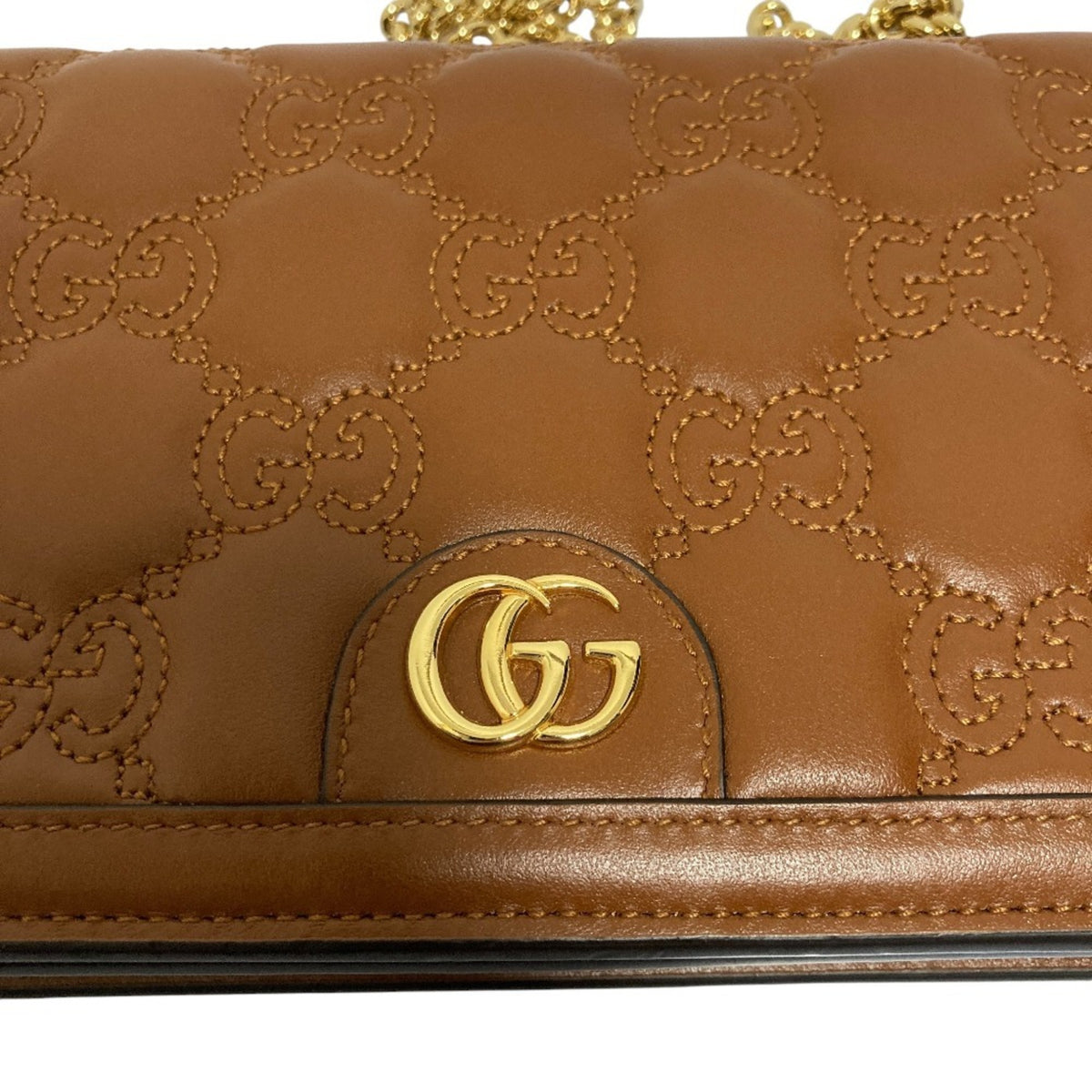 Gucci Brown Leather Shoulder Bag (Pre-Owned)
