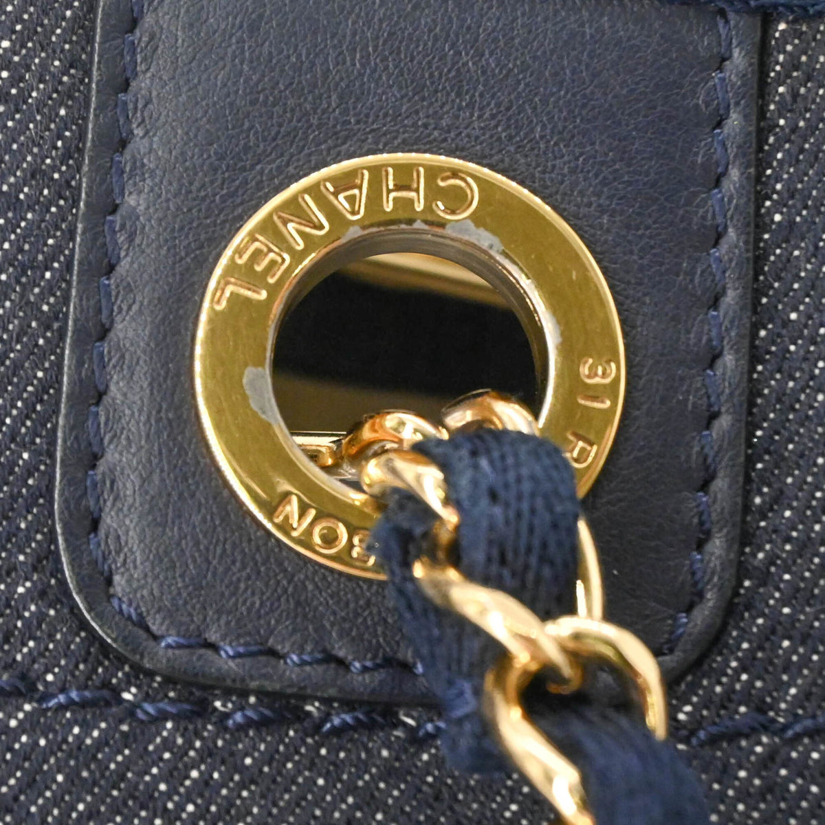 Chanel Deauville Navy Canvas Tote Bag (Pre-Owned)