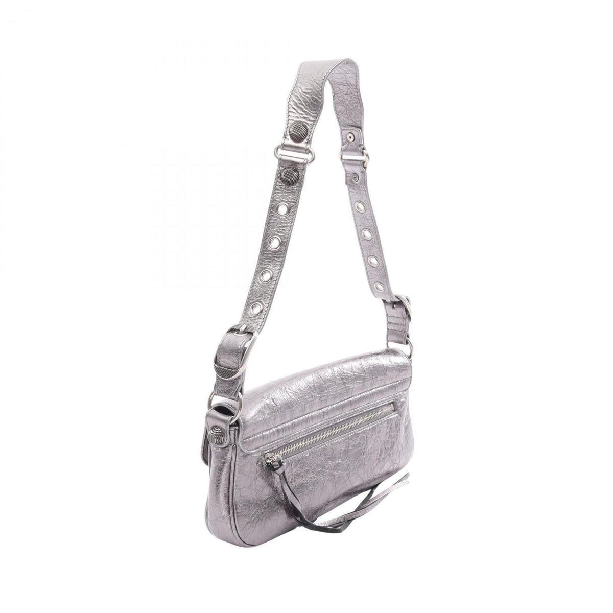 Balenciaga Silver Leather Handbag Shoulder Bag (Pre-Owned)