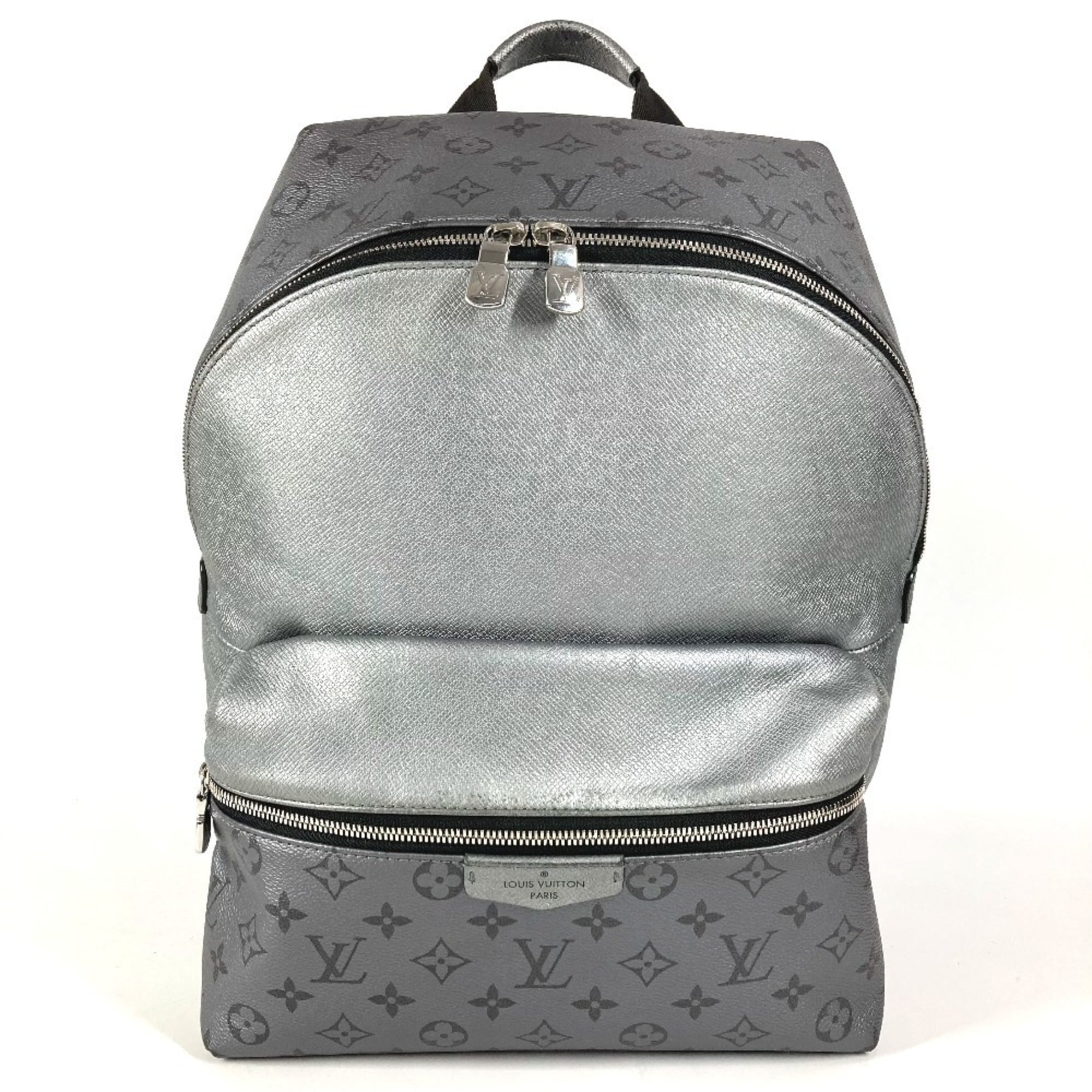Louis Vuitton Taigarama Silver Taiga Leather Monogram Backpack (Pre-Owned)