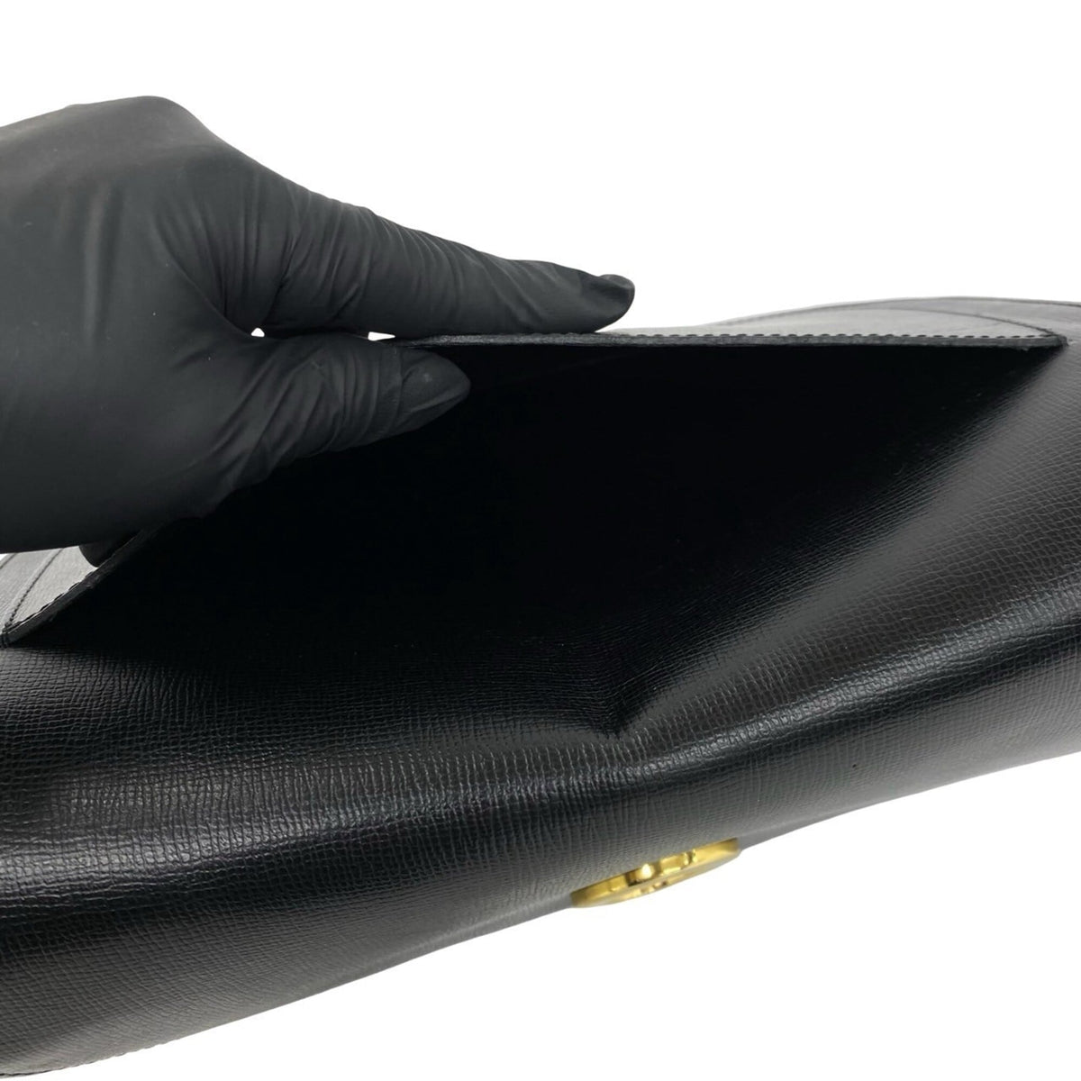 Christian Dior Black Leather Pochette Shoulder Bag (Pre-Owned)