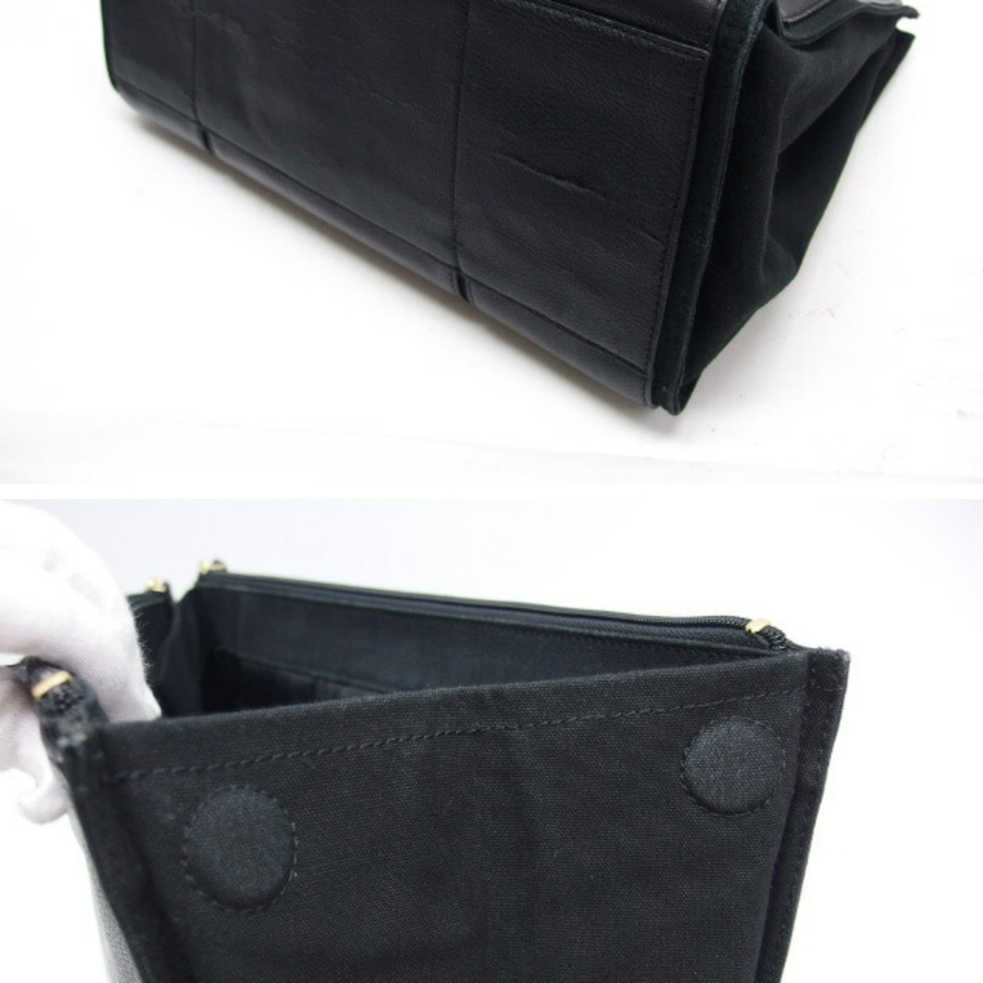 Tory Burch Black Leather Shoulder Bag Tote Bag (Pre-Owned)