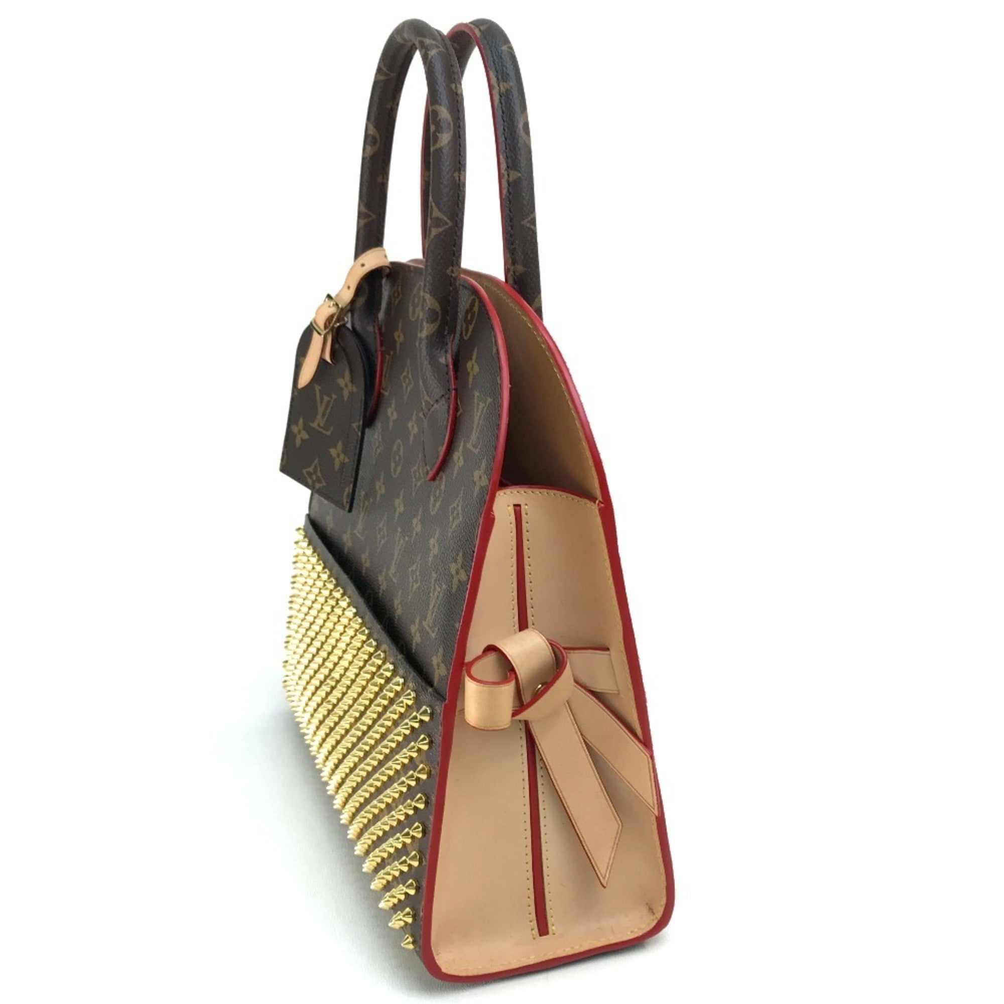 Louis Vuitton Brown Monogram Red Color Monogram Leather Handbag (Pre-Owned)