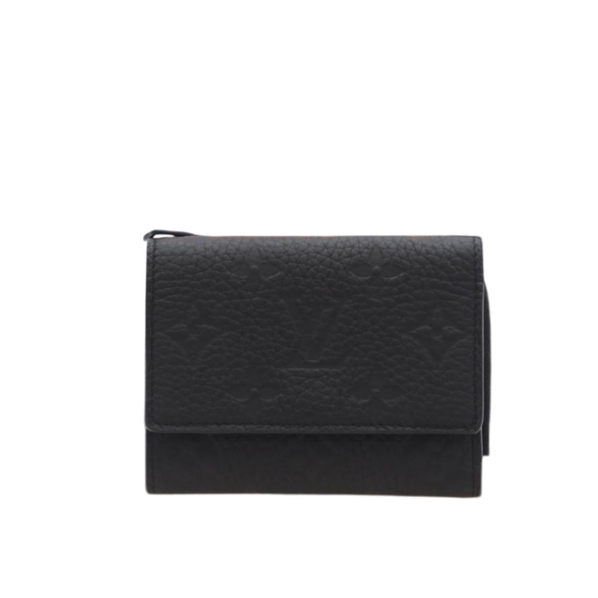 Louis Vuitton Black Leather Wallet (Tri-Fold) (Pre-Owned)