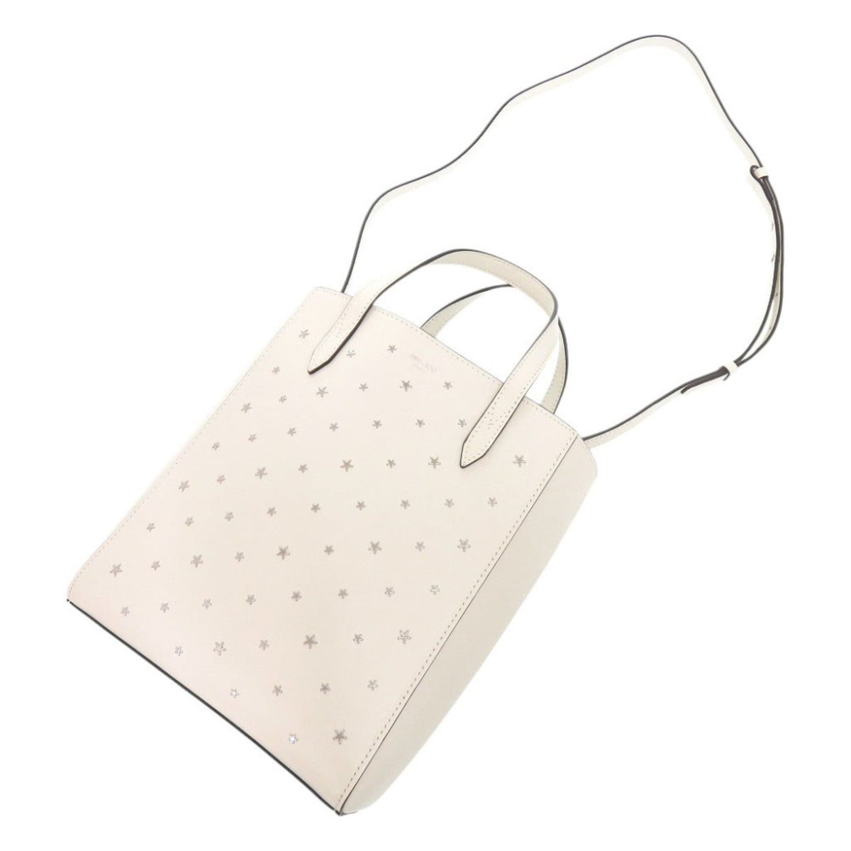 Jimmy Choo White Leather Handbag Shoulder Bag Tote Bag (Pre-Owned)