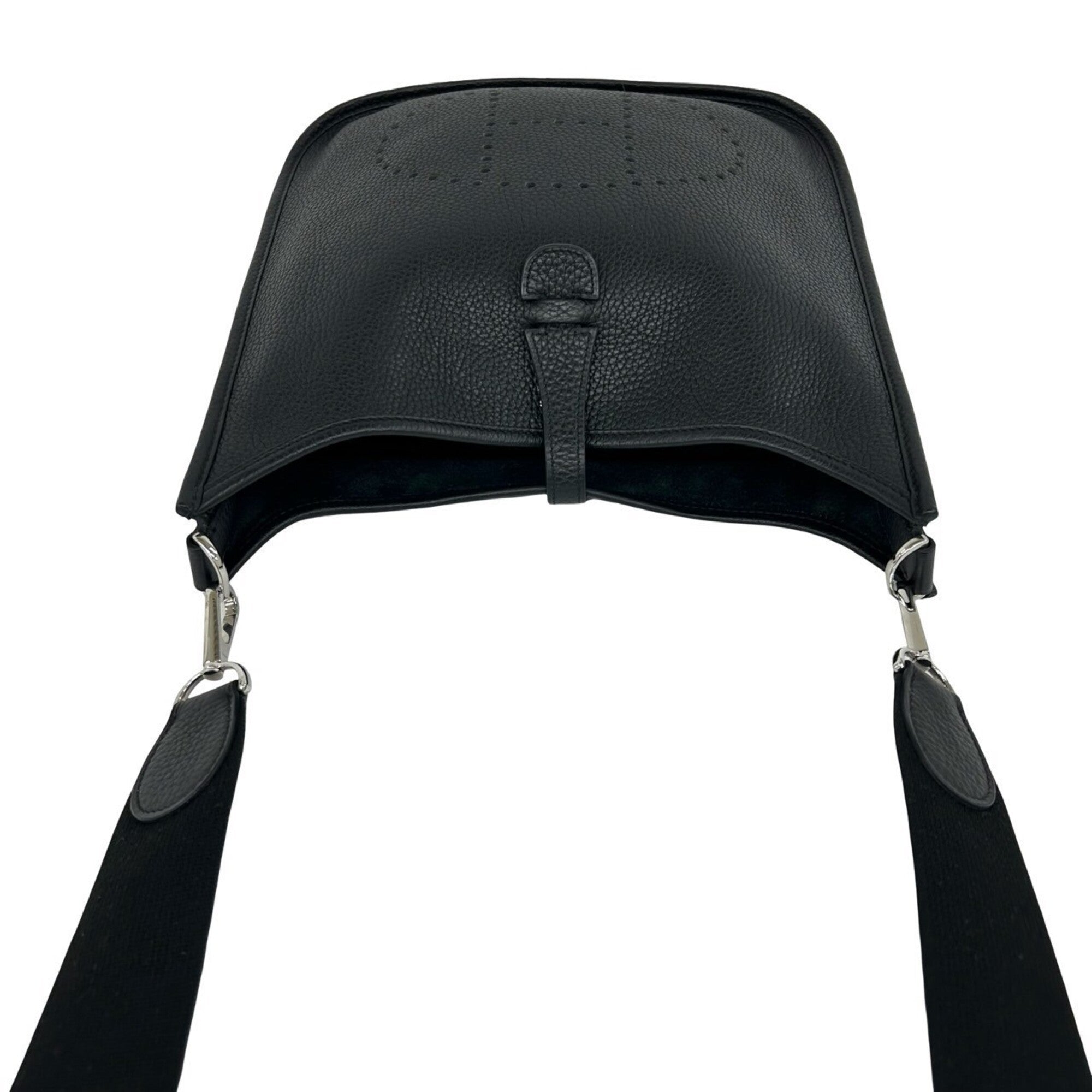 Hermes Black Taurillon Clemence Leather Shoulder Bag Tote Bag (Pre-Owned)