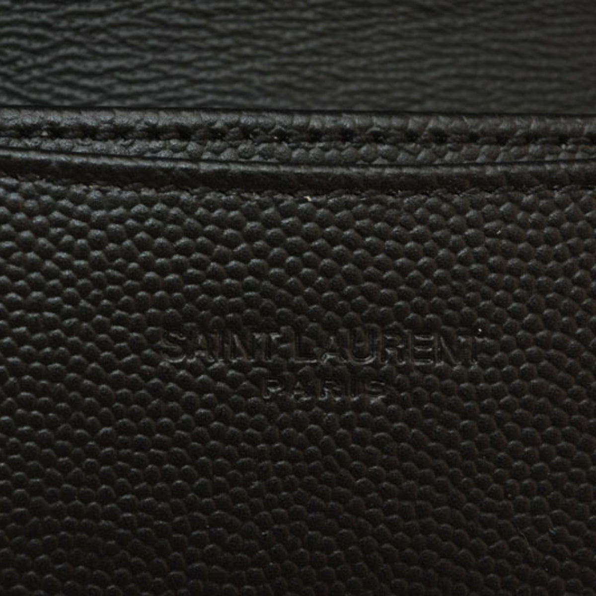 Saint Laurent Silver Black Leather Coin Purse/Coin Case (Pre-Owned)