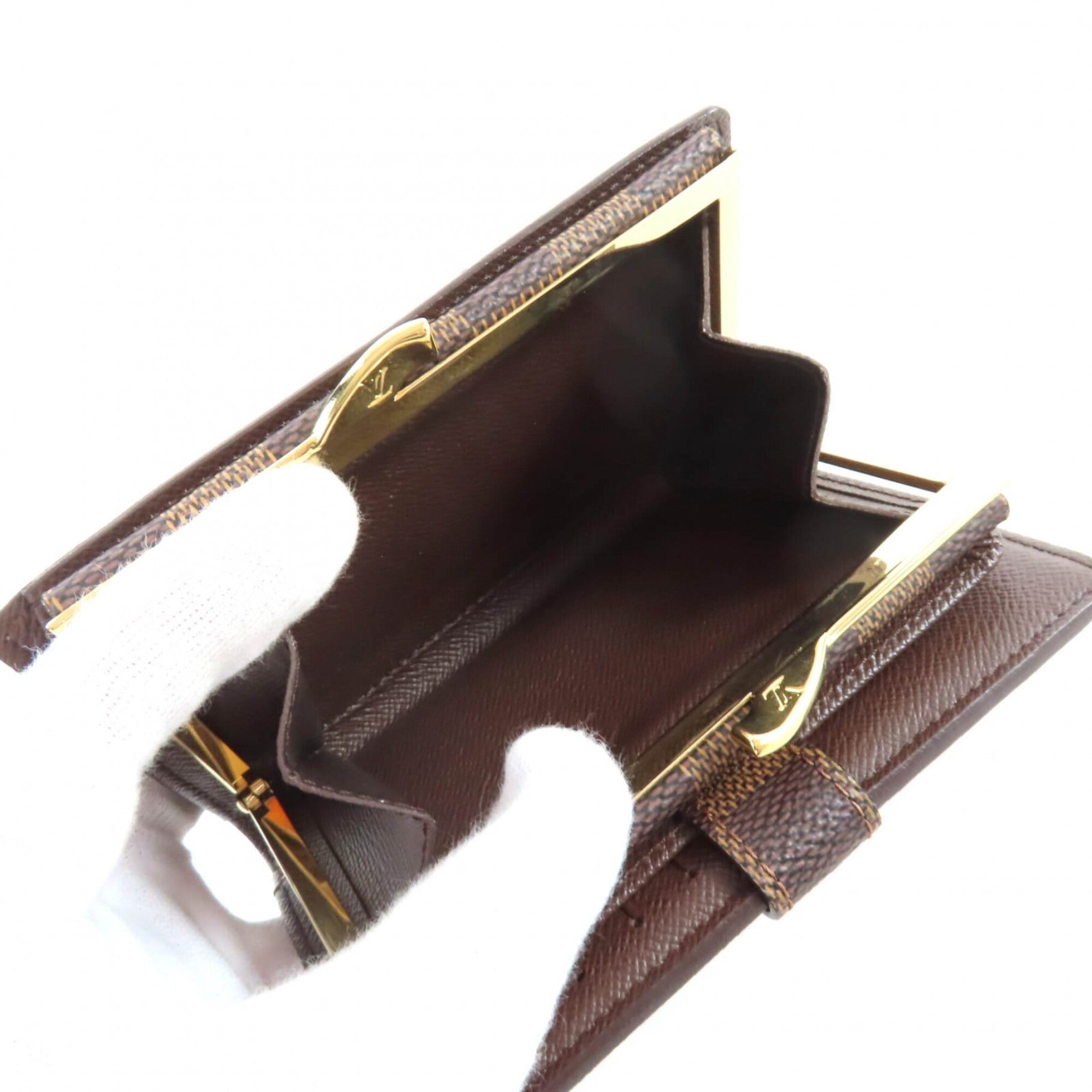 Louis Vuitton Brown Damier Canvas Leather Wallet (Bi-Fold) (Pre-Owned)