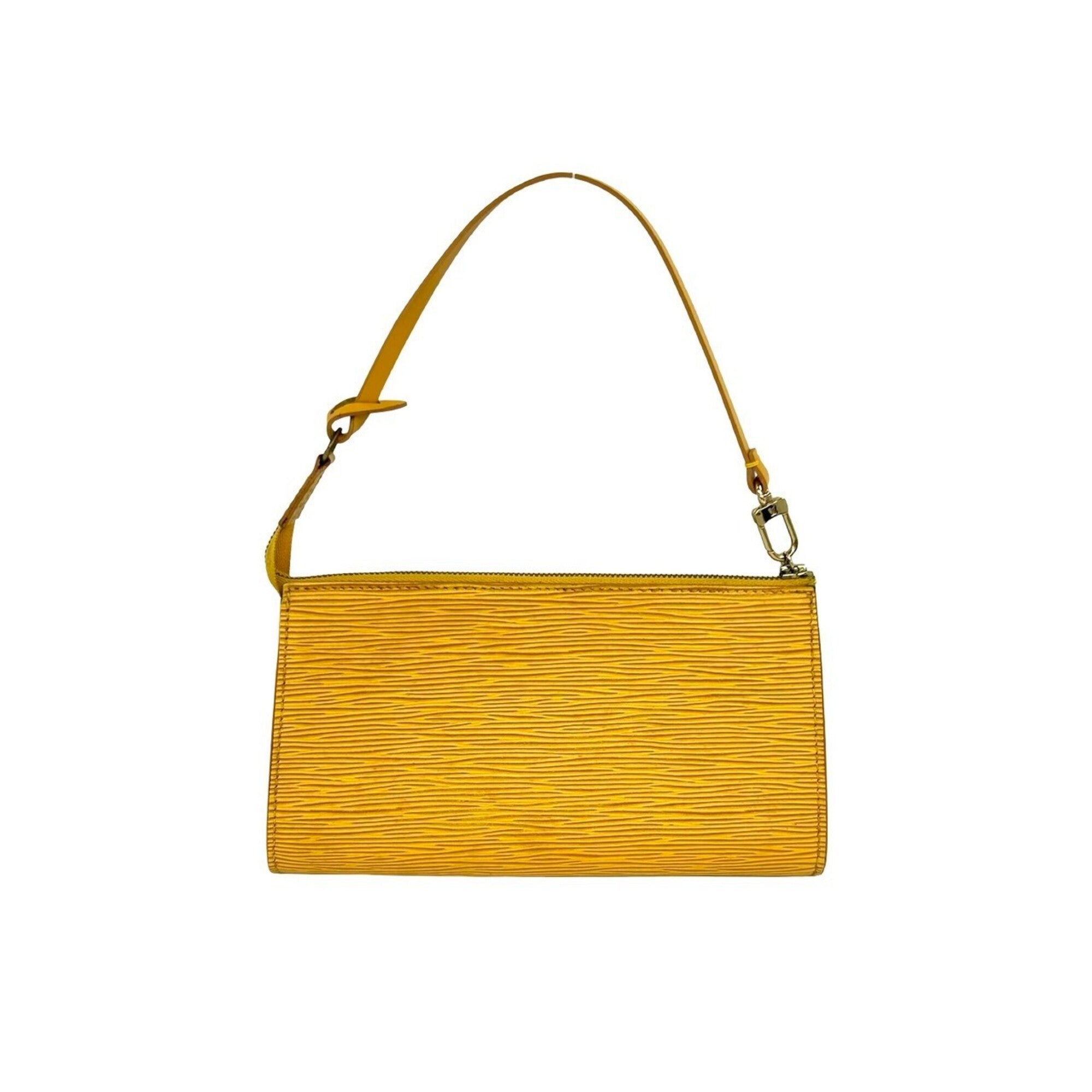 Louis Vuitton Yellow Leather Handbag Pochette (Pre-Owned)