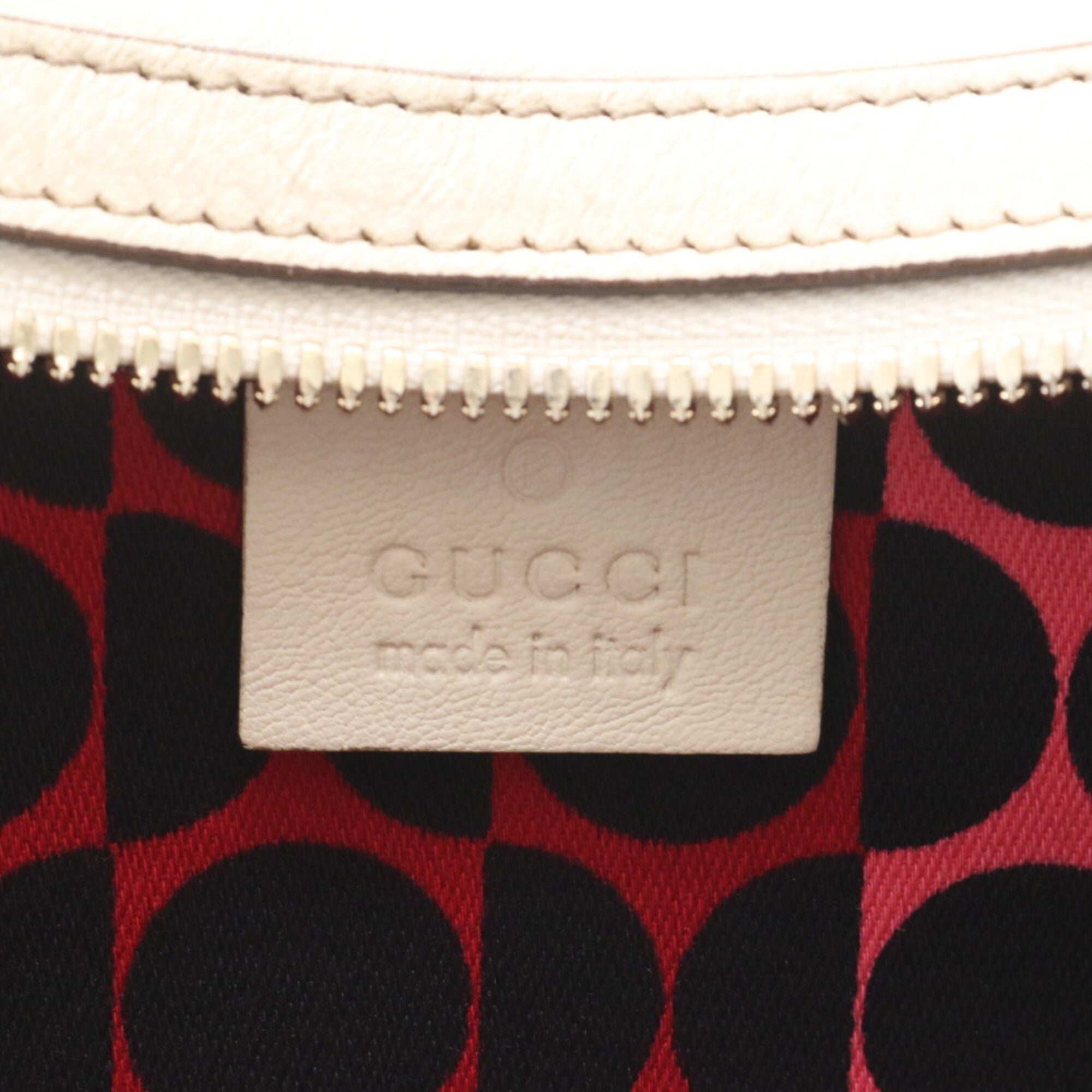 Gucci Off-White Leather Handbag Shoulder Bag Tote Bag (Pre-Owned)