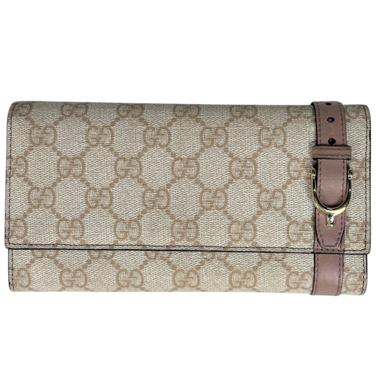 Gucci Beige Gg Supreme Leather Long Wallet (Bi-Fold) (Pre-Owned)
