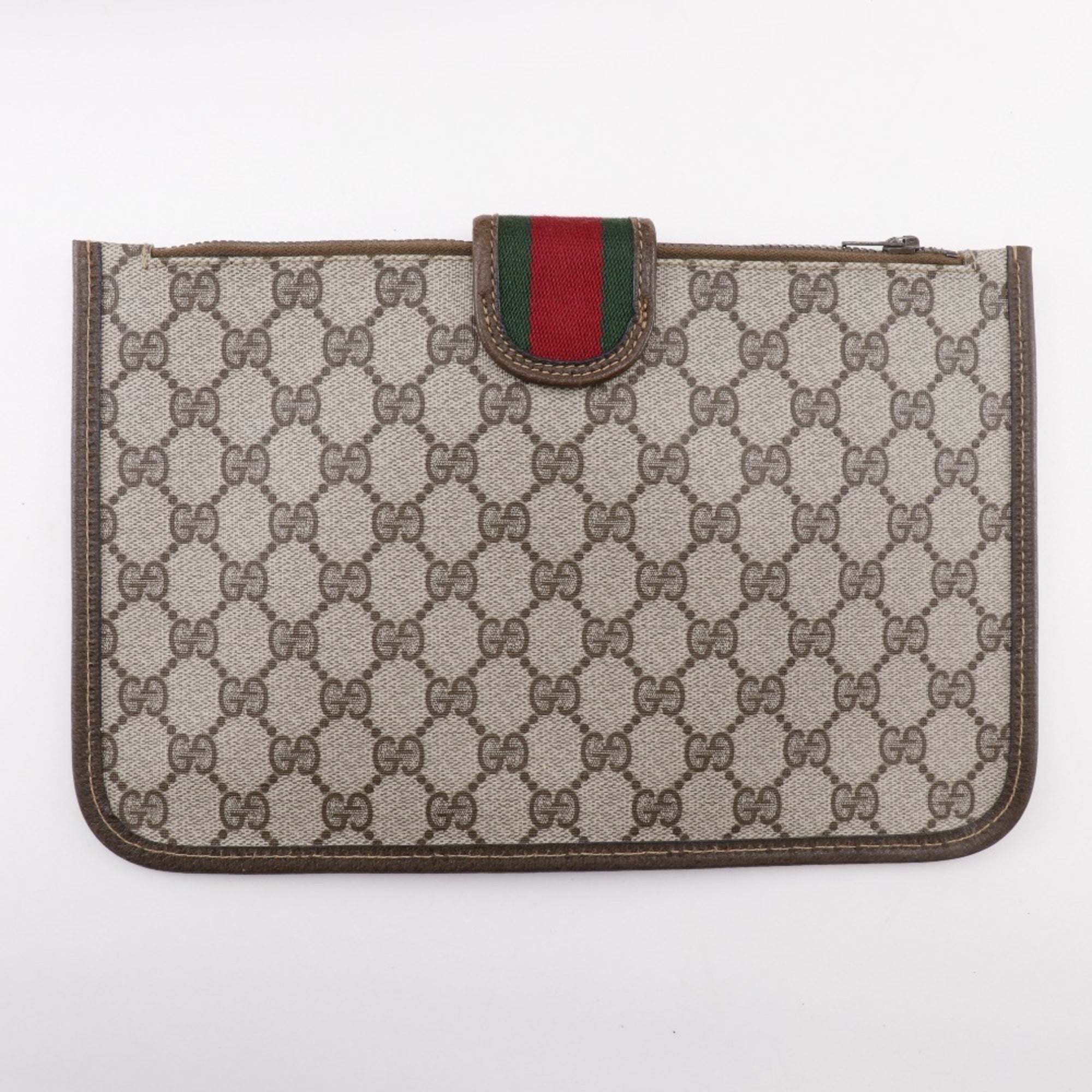 Gucci Sherry Line Brown Pvc Handbag (Pre-Owned)