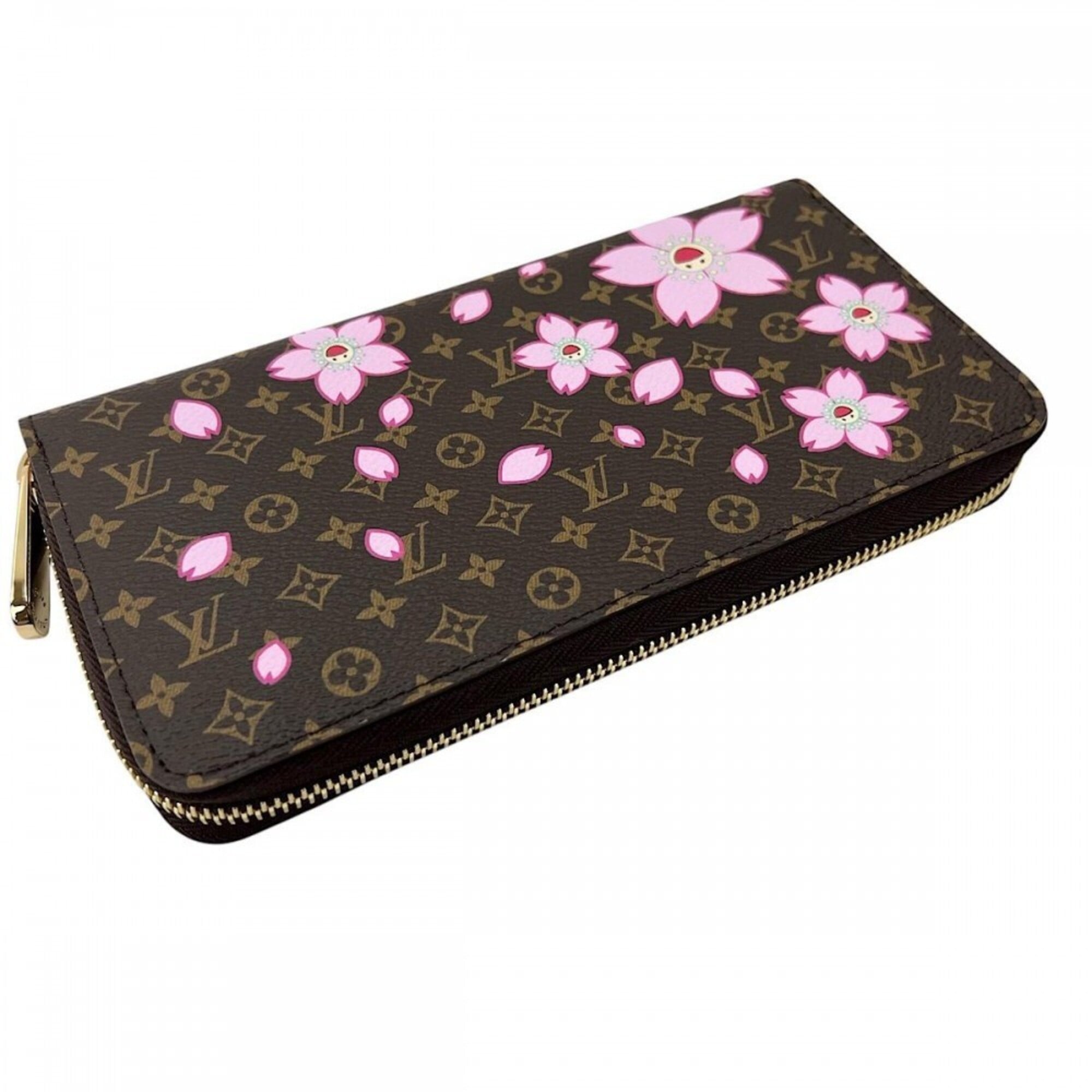 Louis Vuitton Brown Pink Monogram Canvas Long Wallet (Bi-Fold) (Pre-Owned)