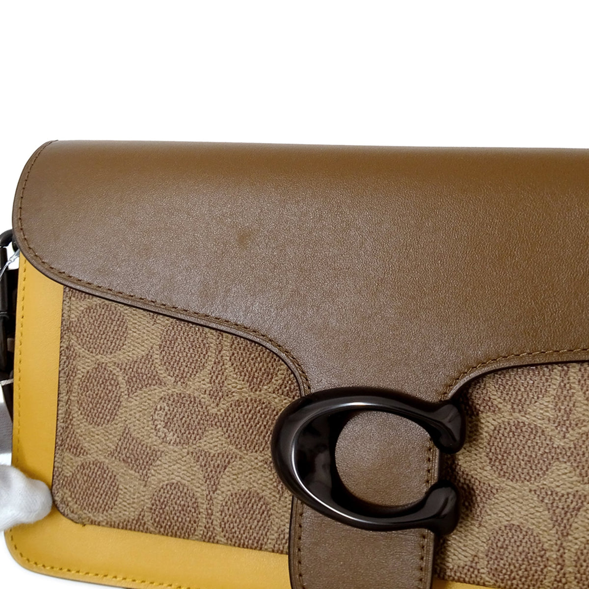 Coach Brown Yellow Leather Handbag Shoulder Bag (Pre-Owned)