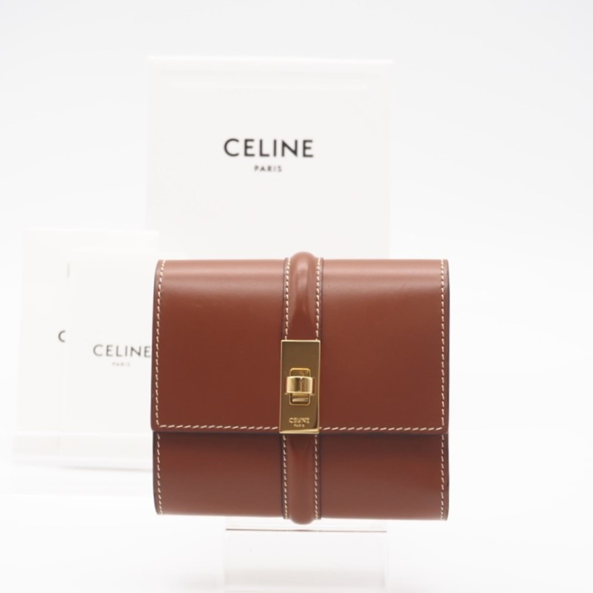 Celine Brown Satin Wallet (Tri-Fold) (Pre-Owned)