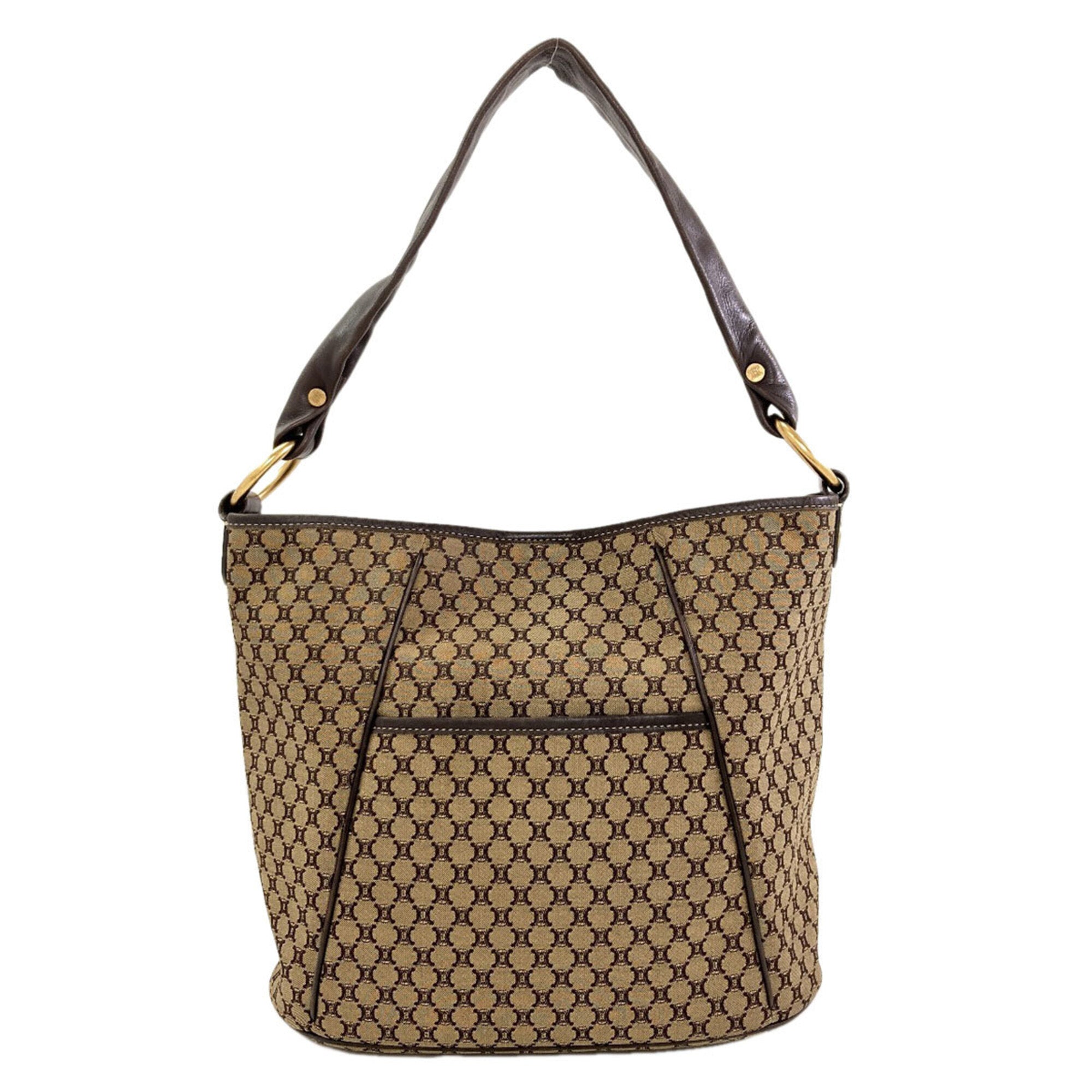 Celine Brown Canvas Shoulder Bag (Pre-Owned)