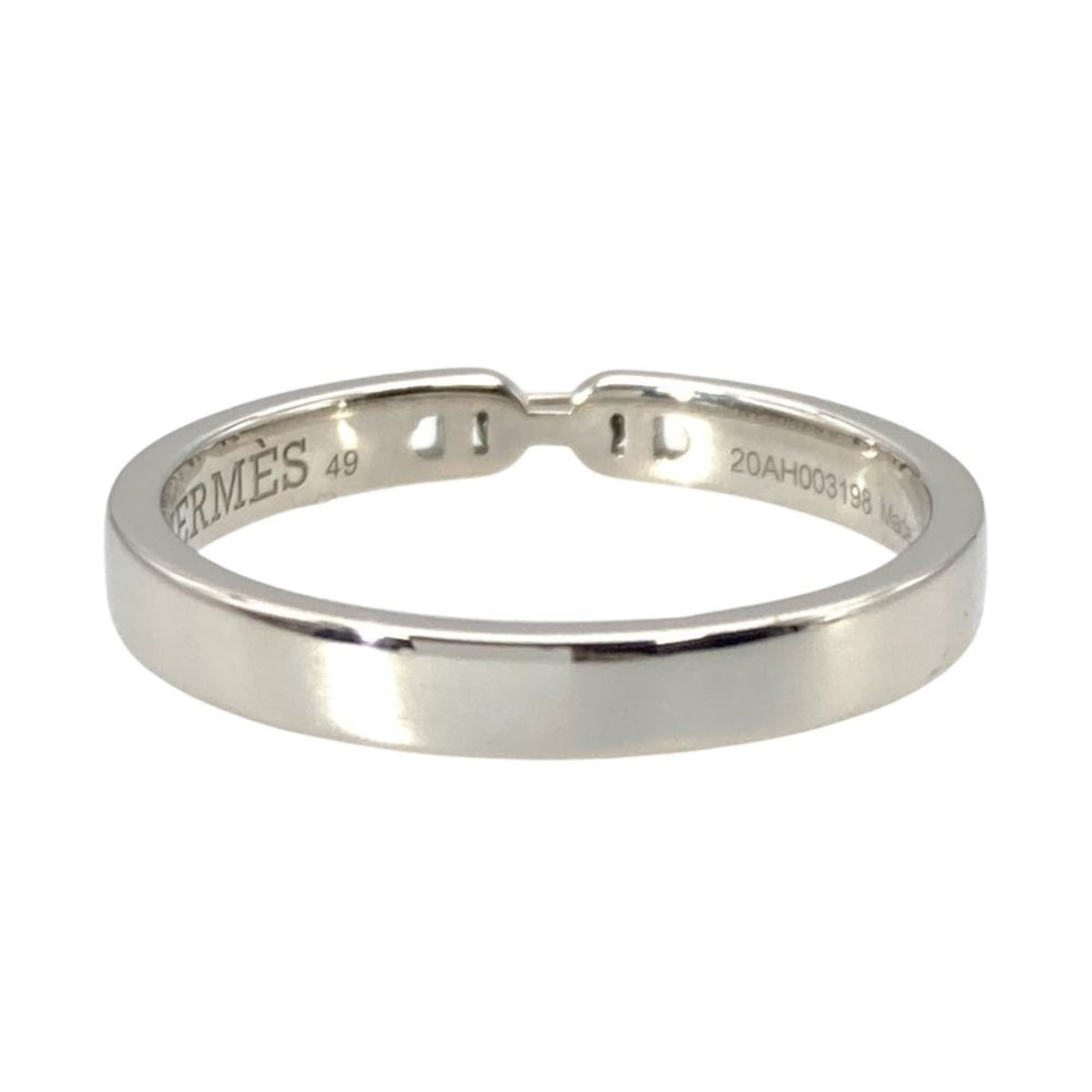 Hermes Platinum 950 Band Ring (Pre-Owned)