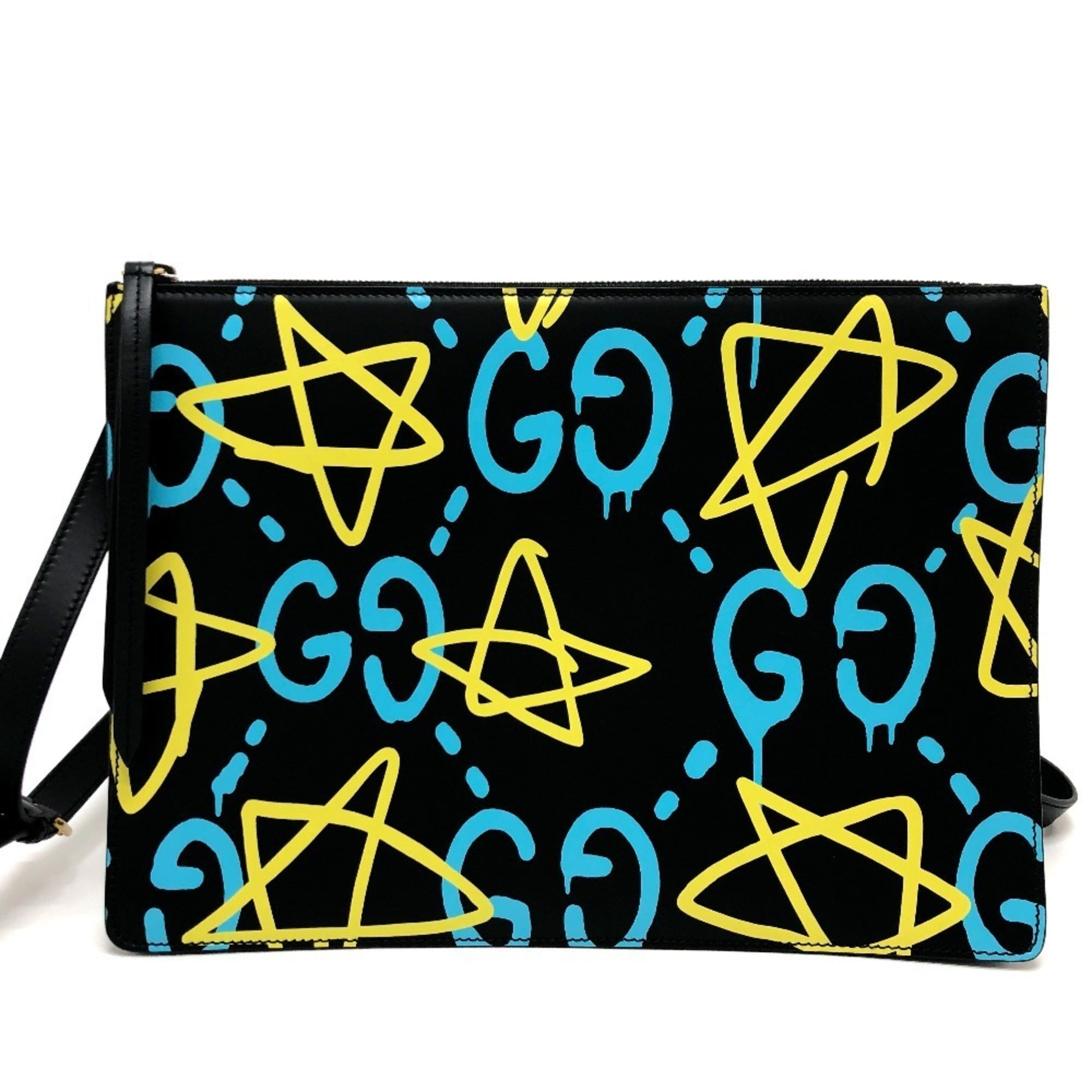 Gucci Black Multi-Color Leather Shoulder Bag (Pre-Owned)