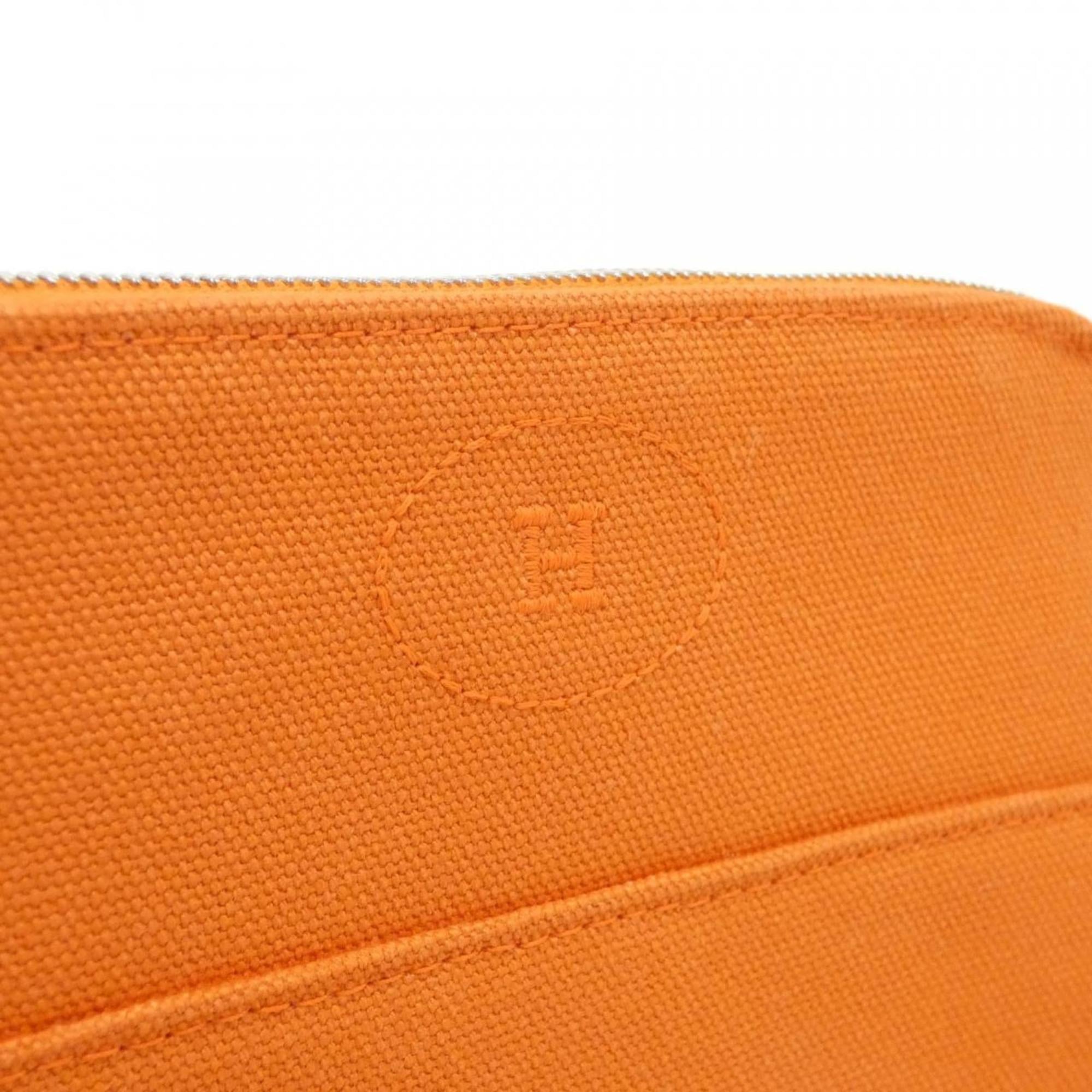 Hermes Orange Canvas Pouch (Pre-Owned)