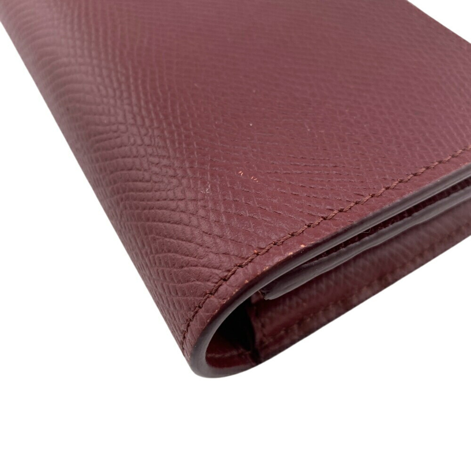 Celine Bordeaux Leather Long Wallet (Bi-Fold) (Pre-Owned)