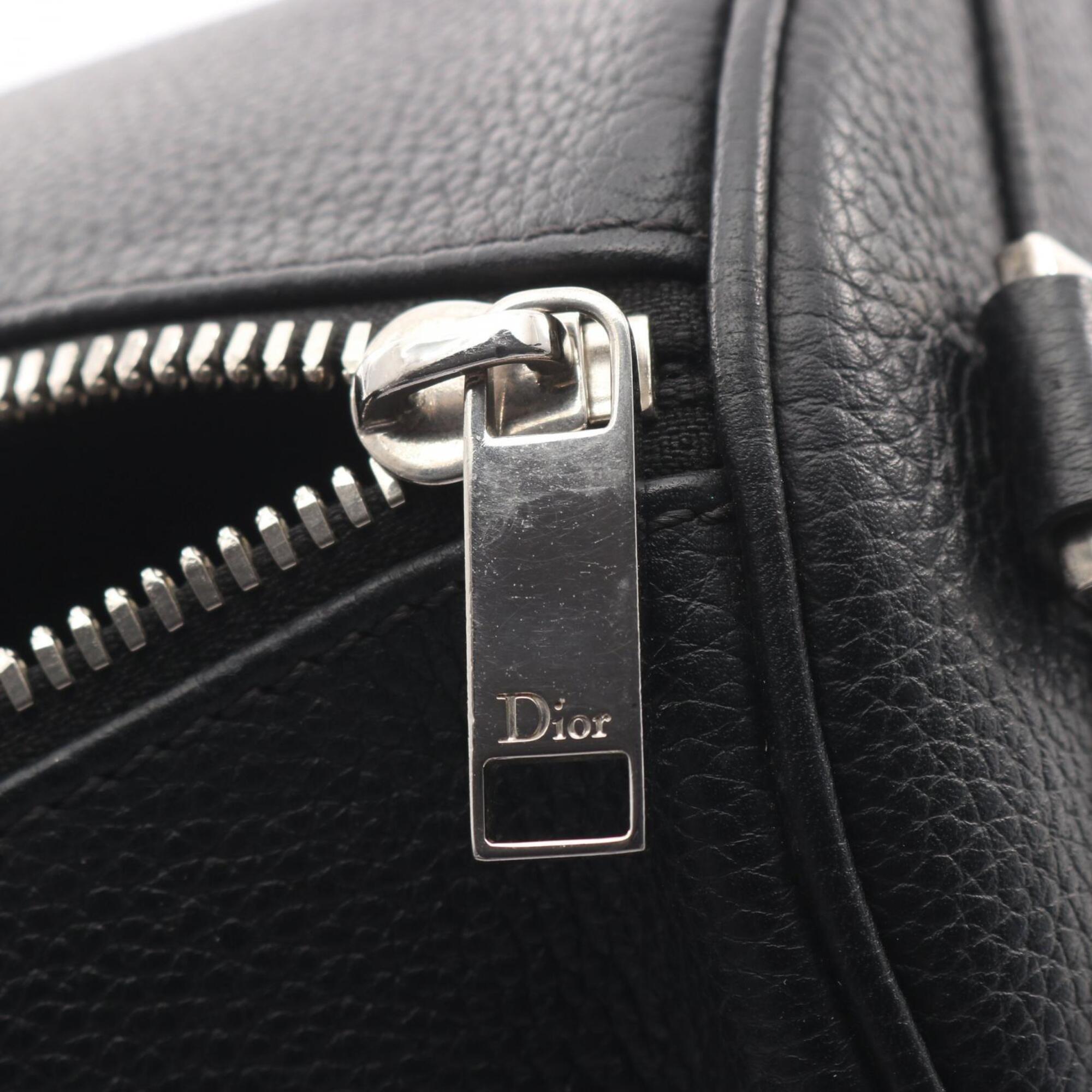 Christian Dior Black Leather Handbag Shoulder Bag (Pre-Owned)