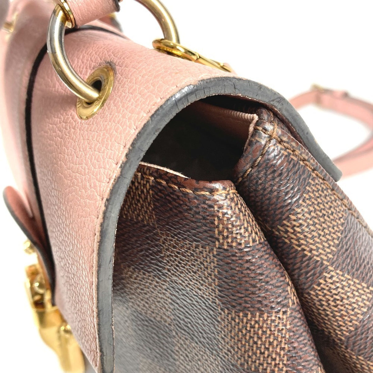 Louis Vuitton Brown Pink Damier Canvas Backpack Handbag (Pre-Owned)