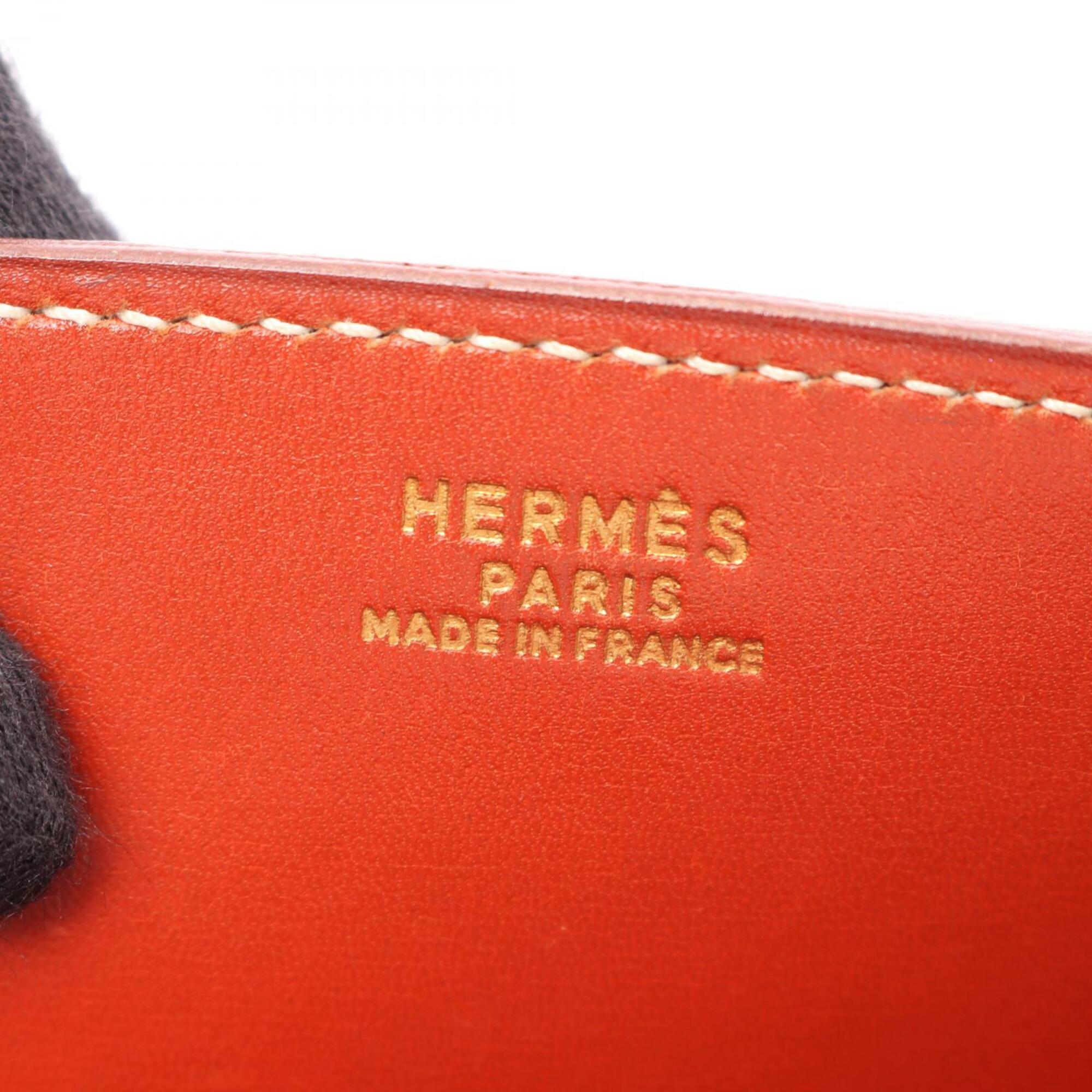 Hermes Brown Box Calf Leather Handbag Tote Bag (Pre-Owned)