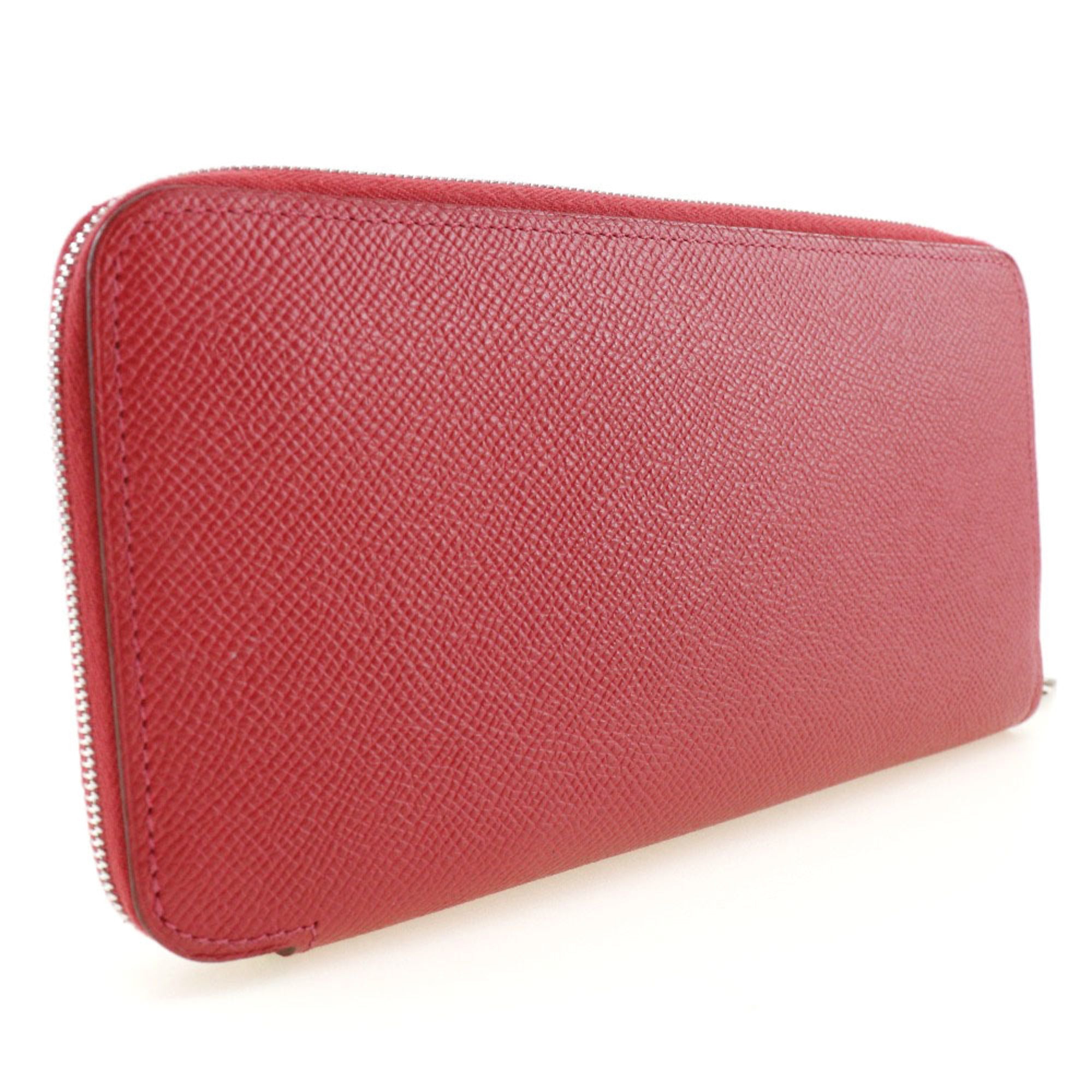 Hermes Bougainvillier Purple Epsom Leather Silk Long Bill Wallet (Bi-Fold) (Pre-Owned)