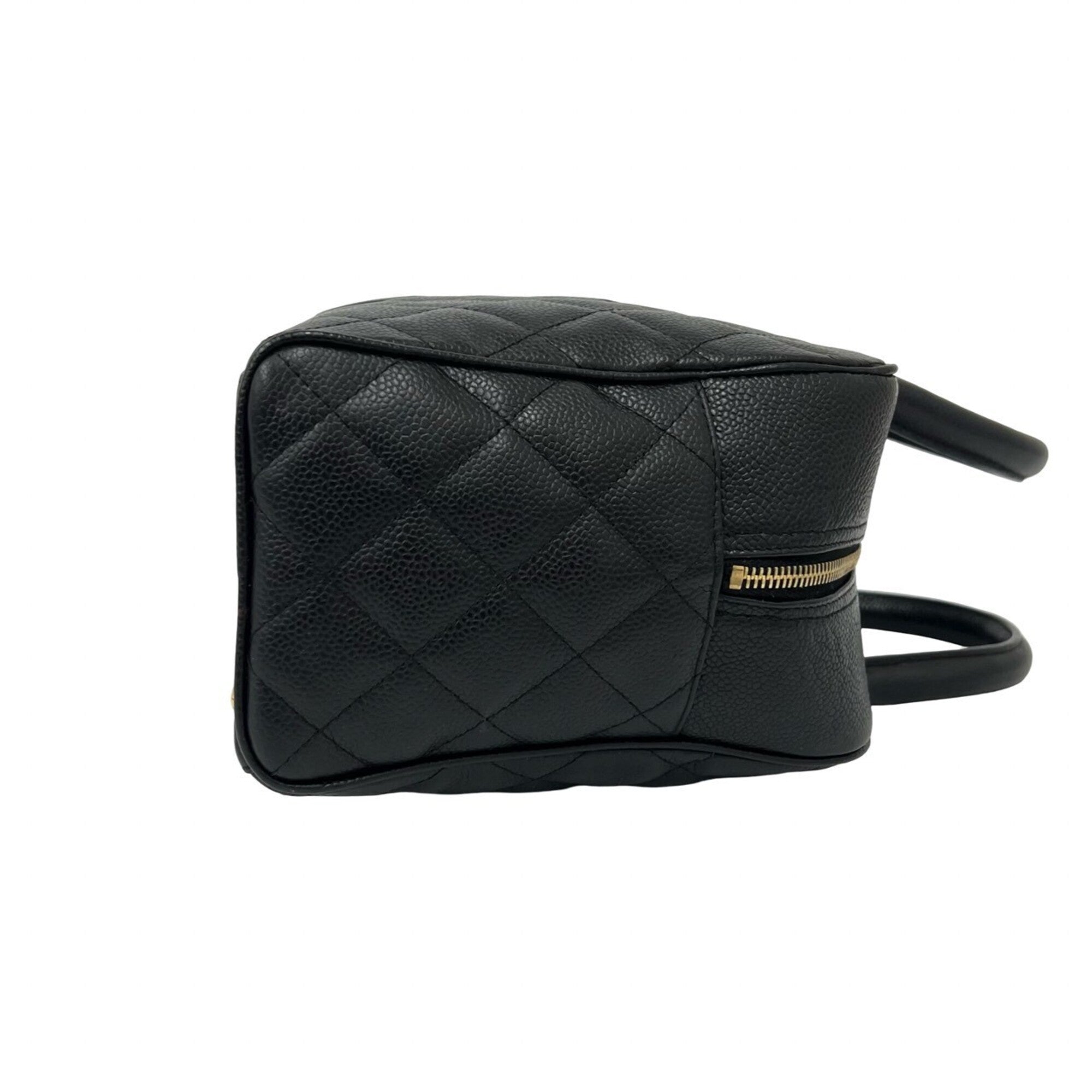 Chanel Black Grained Calfskin Handbag (Pre-Owned)