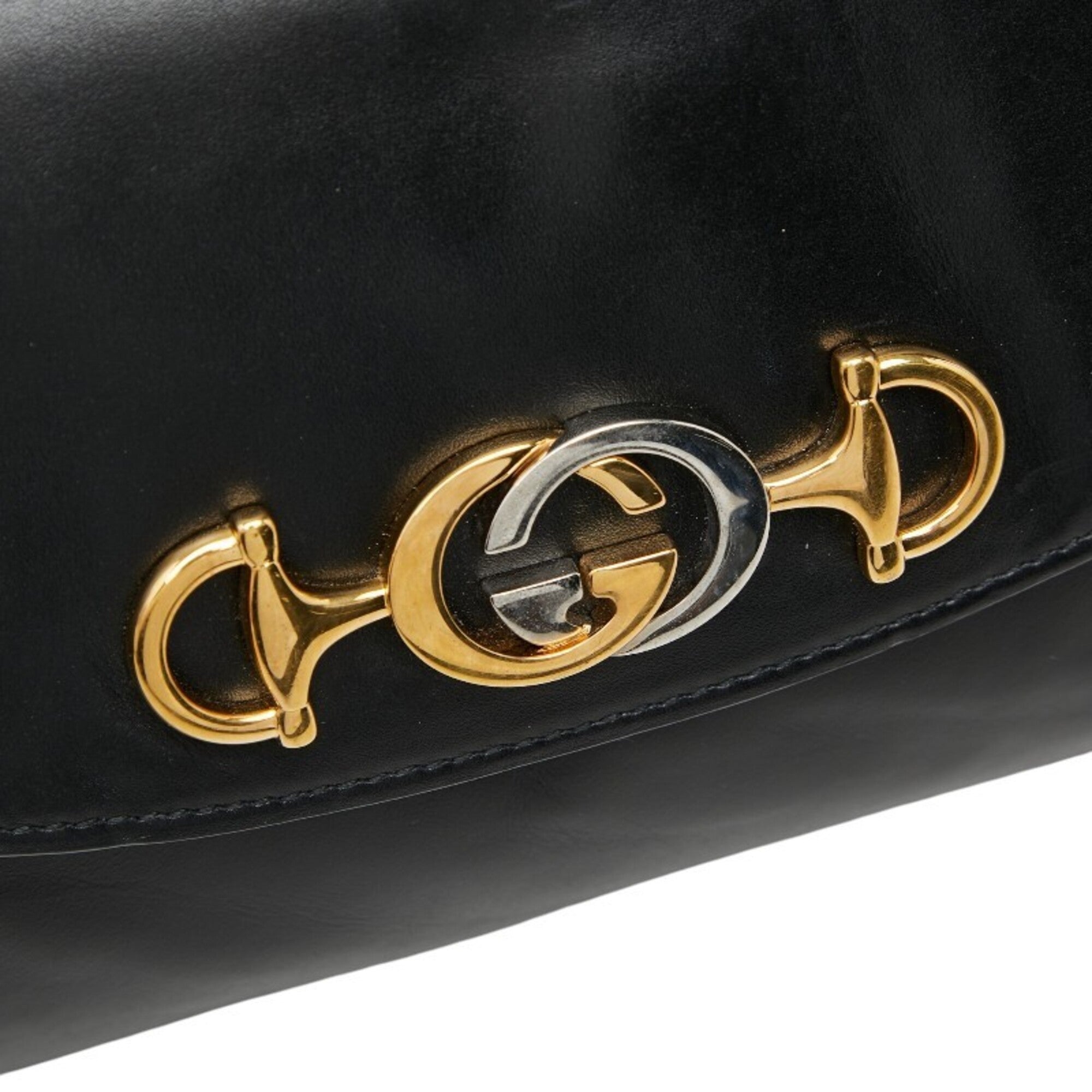 Gucci Black Leather Handbag Shoulder Bag (Pre-Owned)