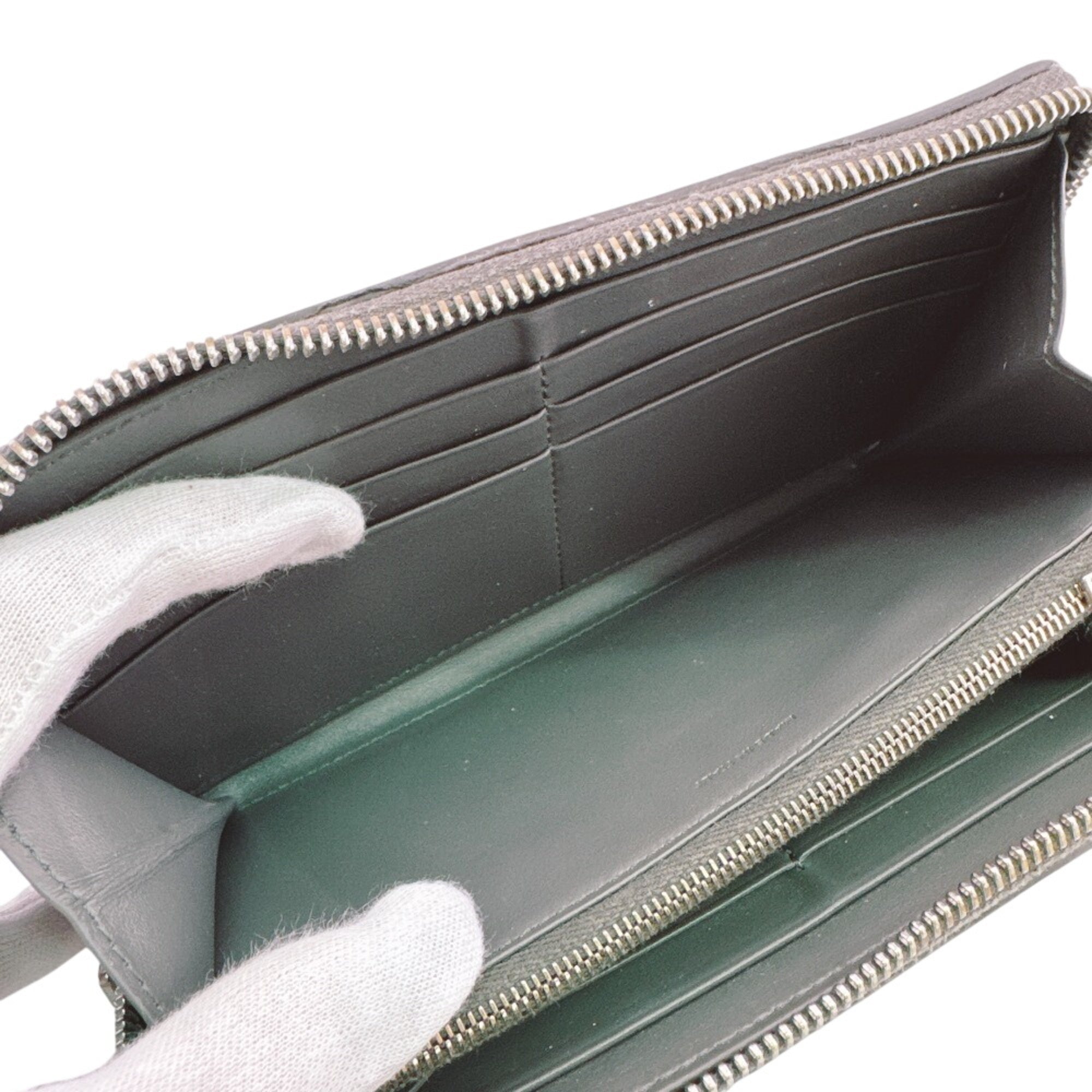 Celine Gray Leather Long Wallet (Bi-Fold) (Pre-Owned)