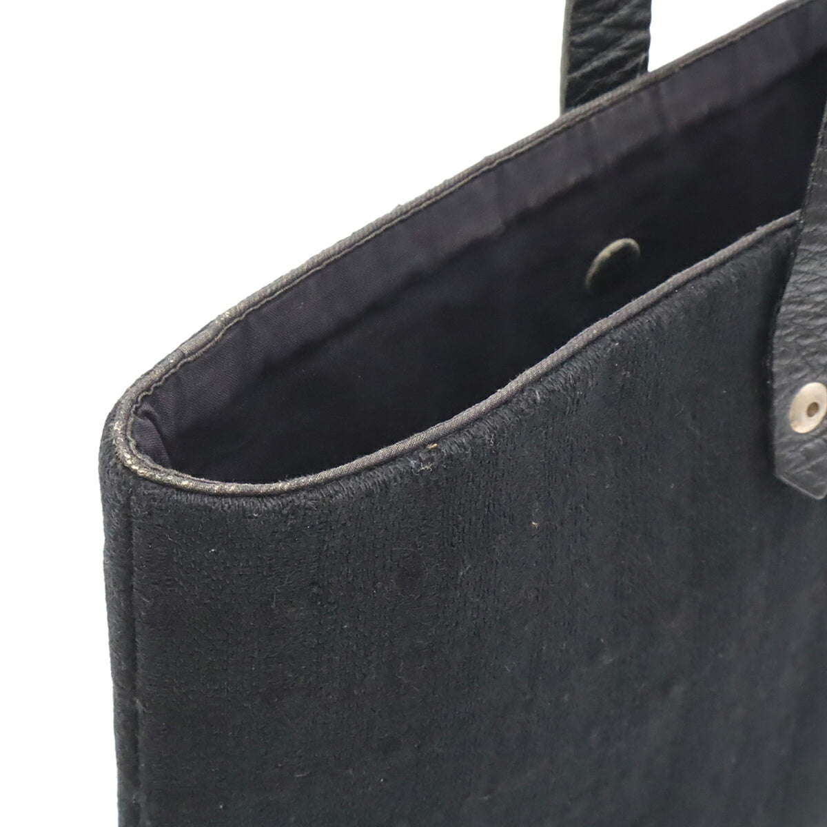 Hermes Ahmedabad Black Cotton Canvas Leather Handbag Tote Bag (Pre-Owned)
