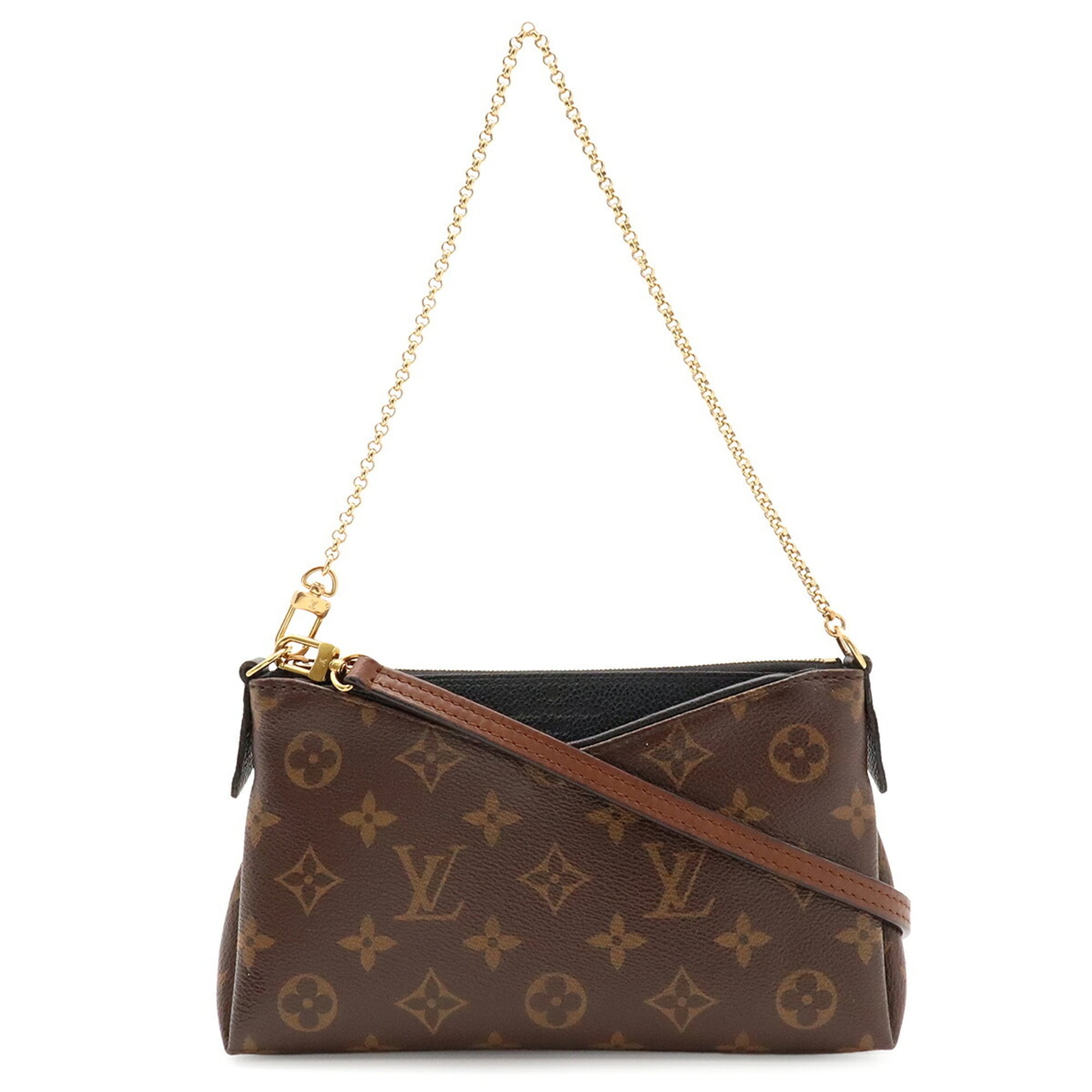 Louis Vuitton Black Monogram Noir White Monogram Clutch Bag Shoulder Bag (Pre-Owned)