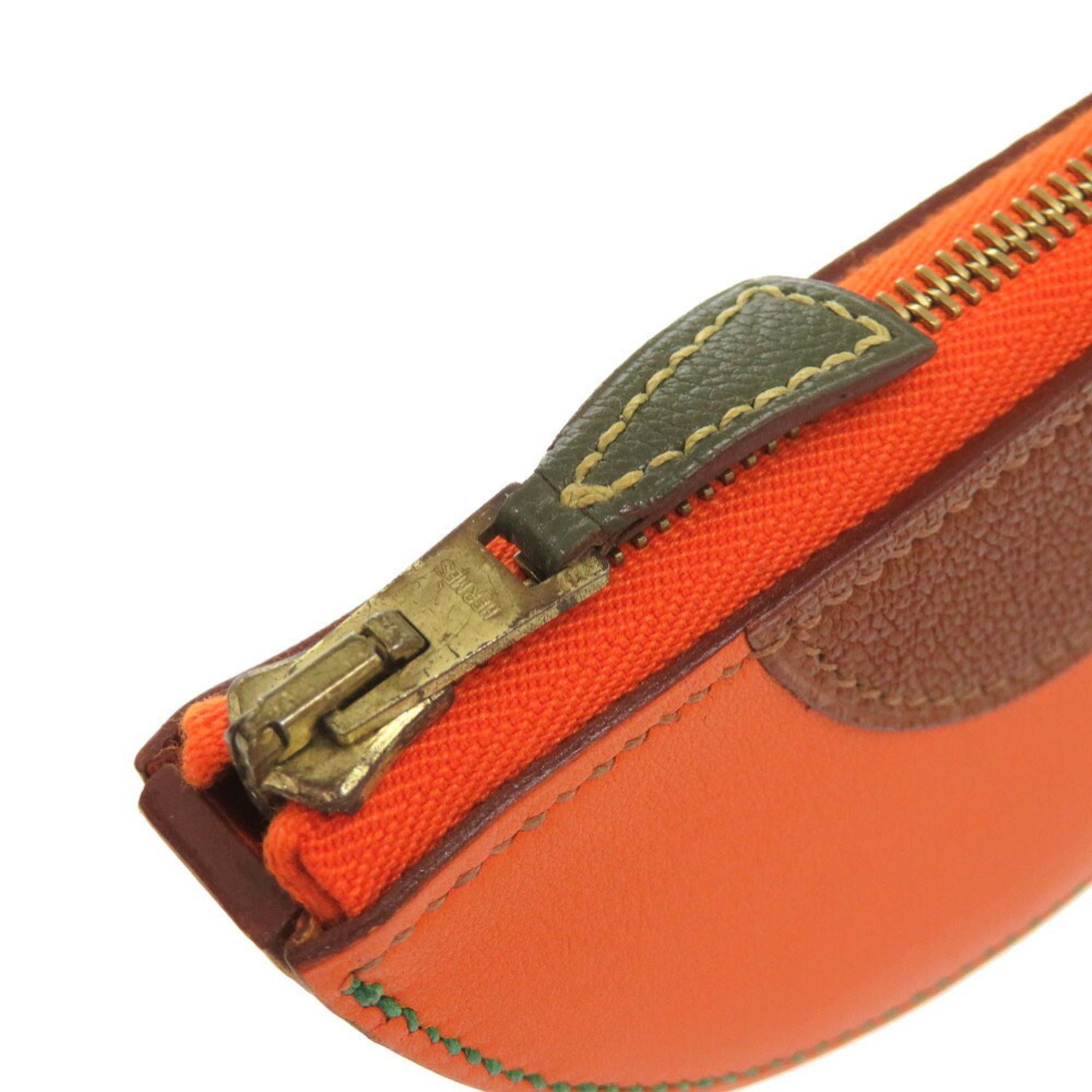 Hermes Brown Orange Leather Coin Purse/Coin Case (Pre-Owned)