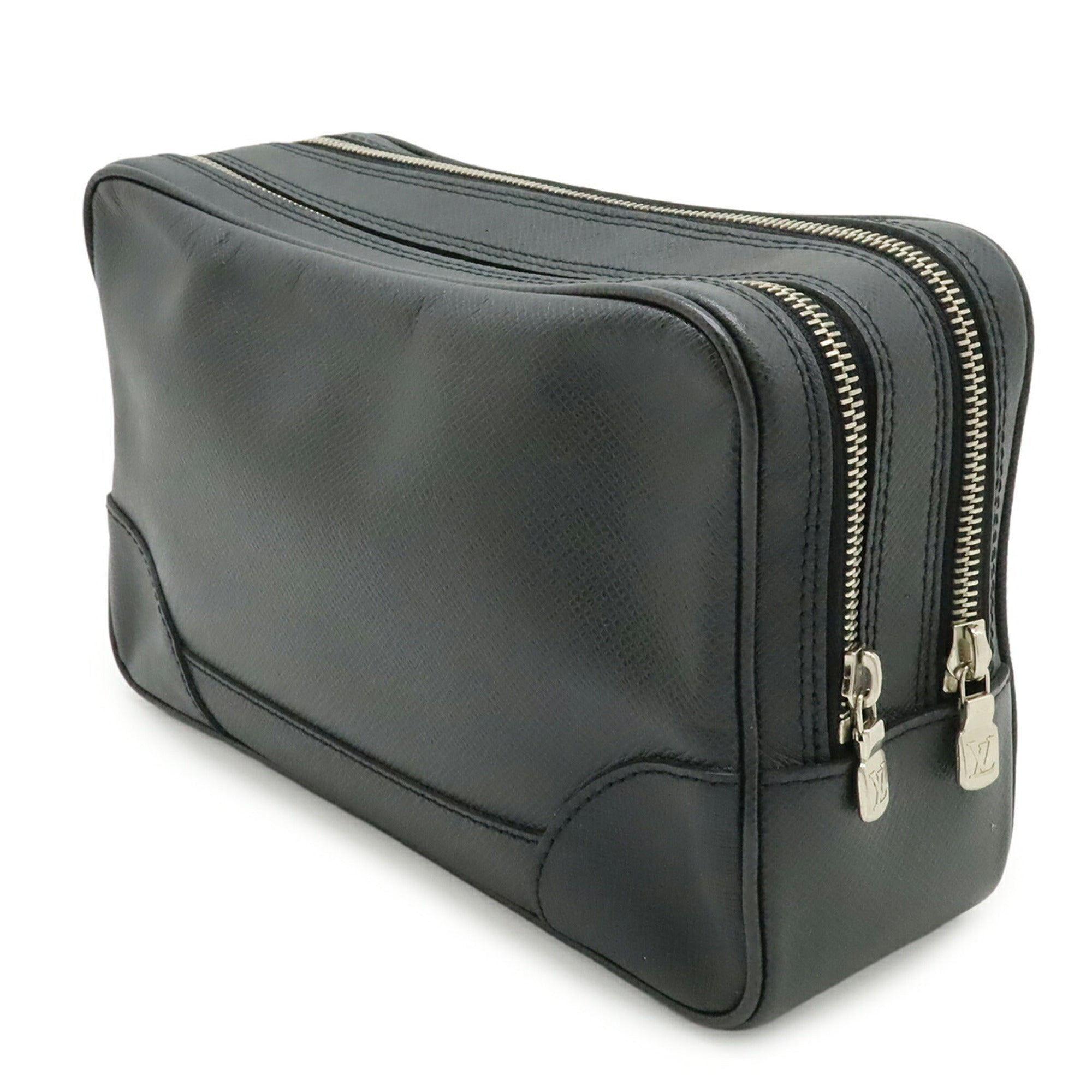 Louis Vuitton Ardoise Black Taiga Leather Clutch Bag (Pre-Owned)
