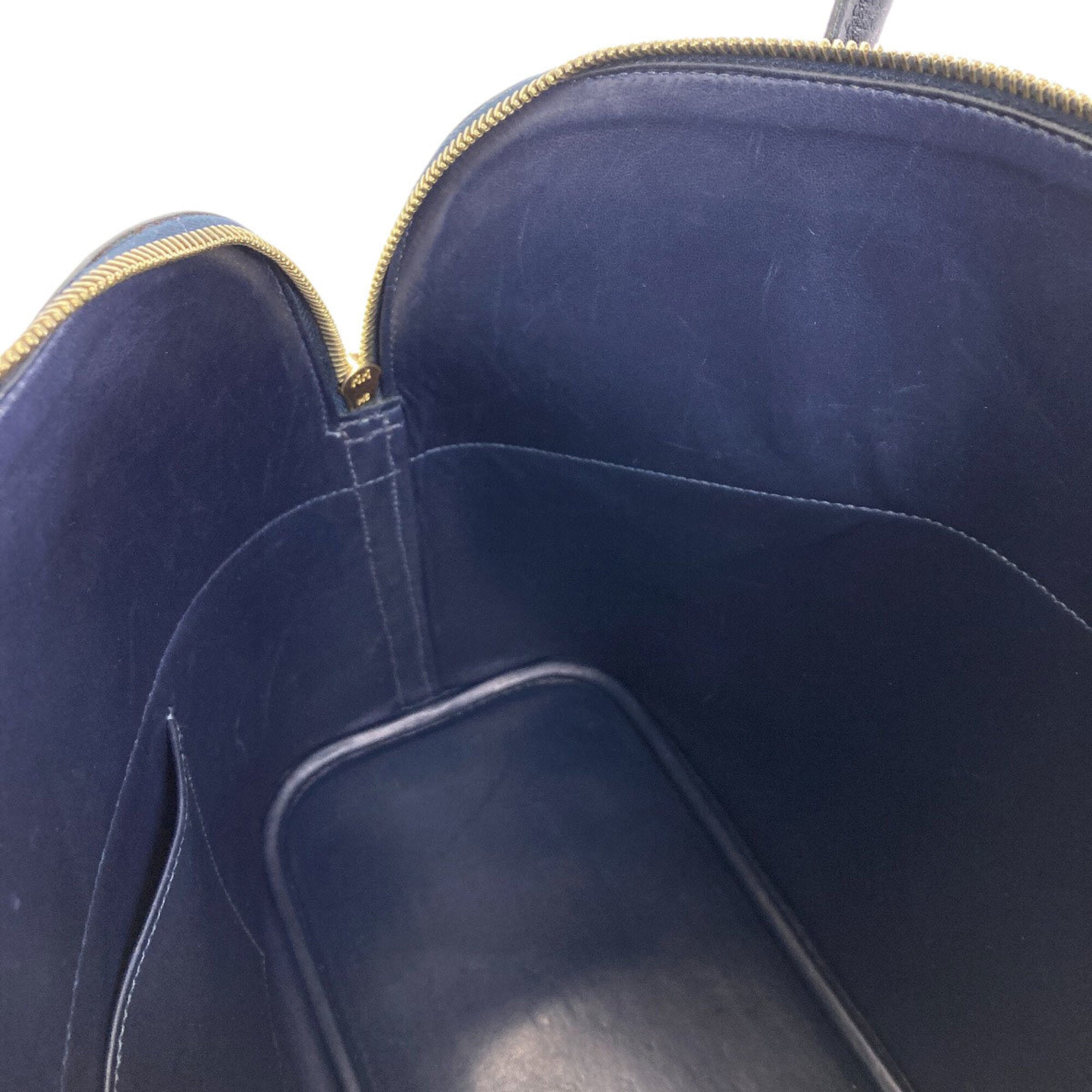 Hermes Bolide Dark Navy Fjord Leather Handbag (Pre-Owned)