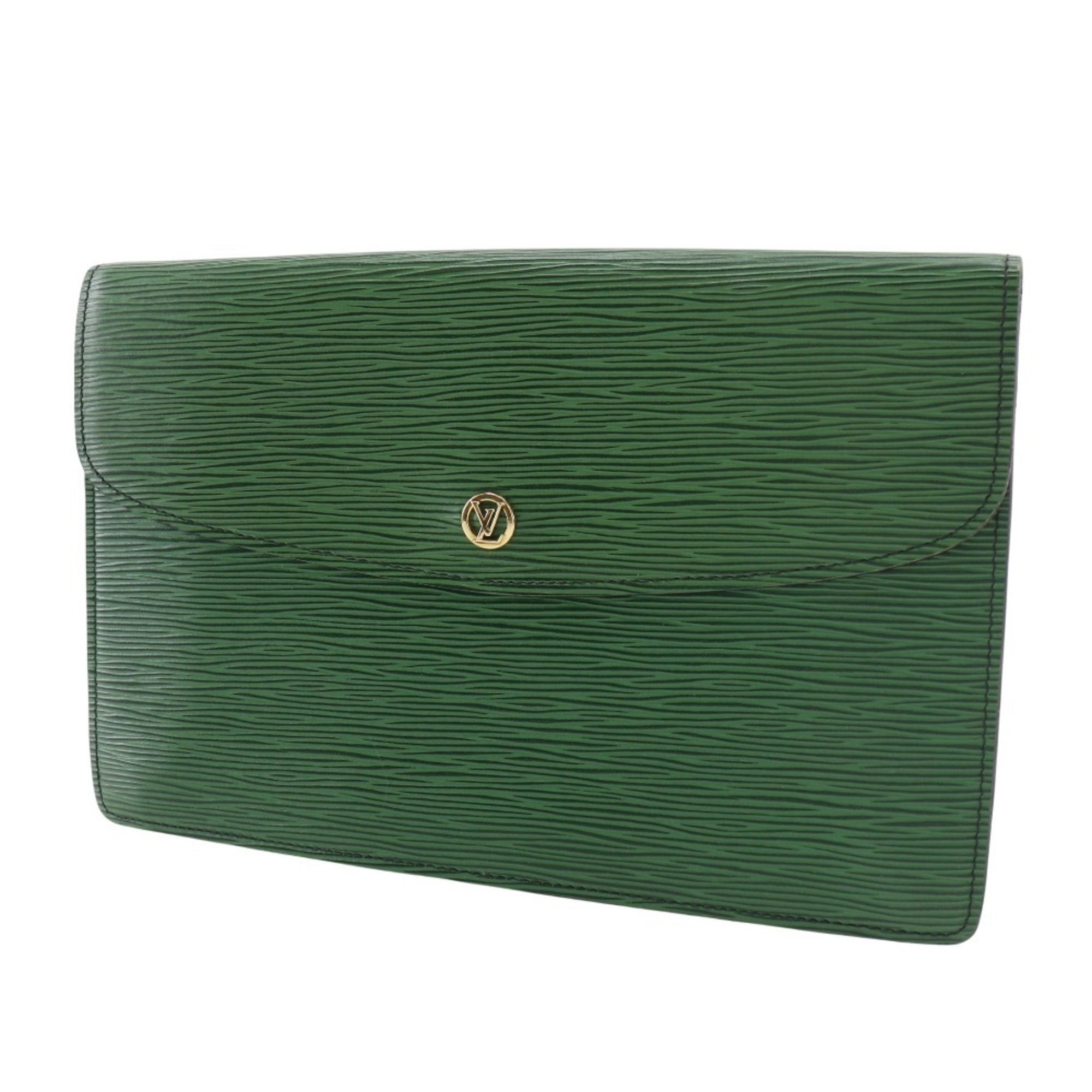 Louis Vuitton Borneo Green Green Epi Leather Clutch Bag (Pre-Owned)