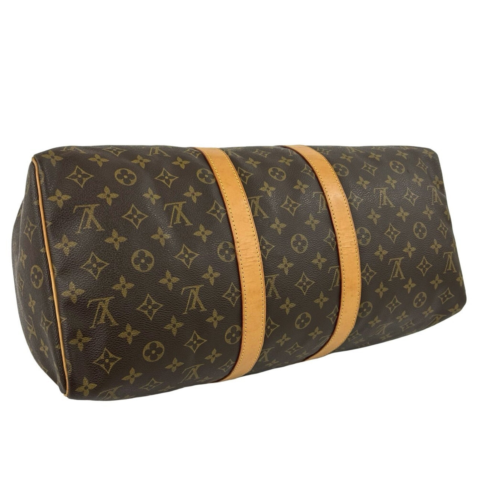Louis Vuitton Brown Leather Pvc Boston Bag Handbag (Pre-Owned)