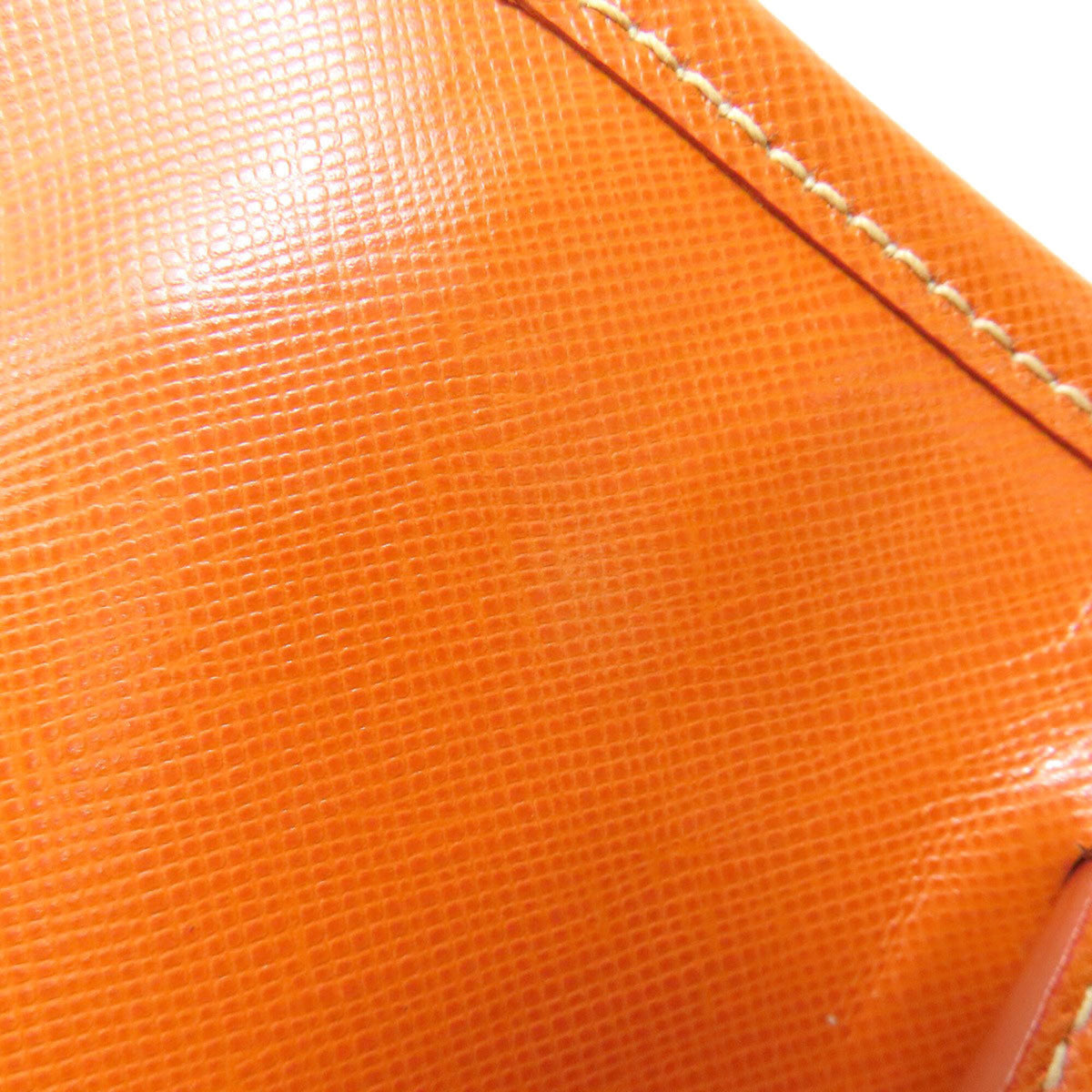 Prada Blue Orange Canvas Leather Handbag (Pre-Owned)