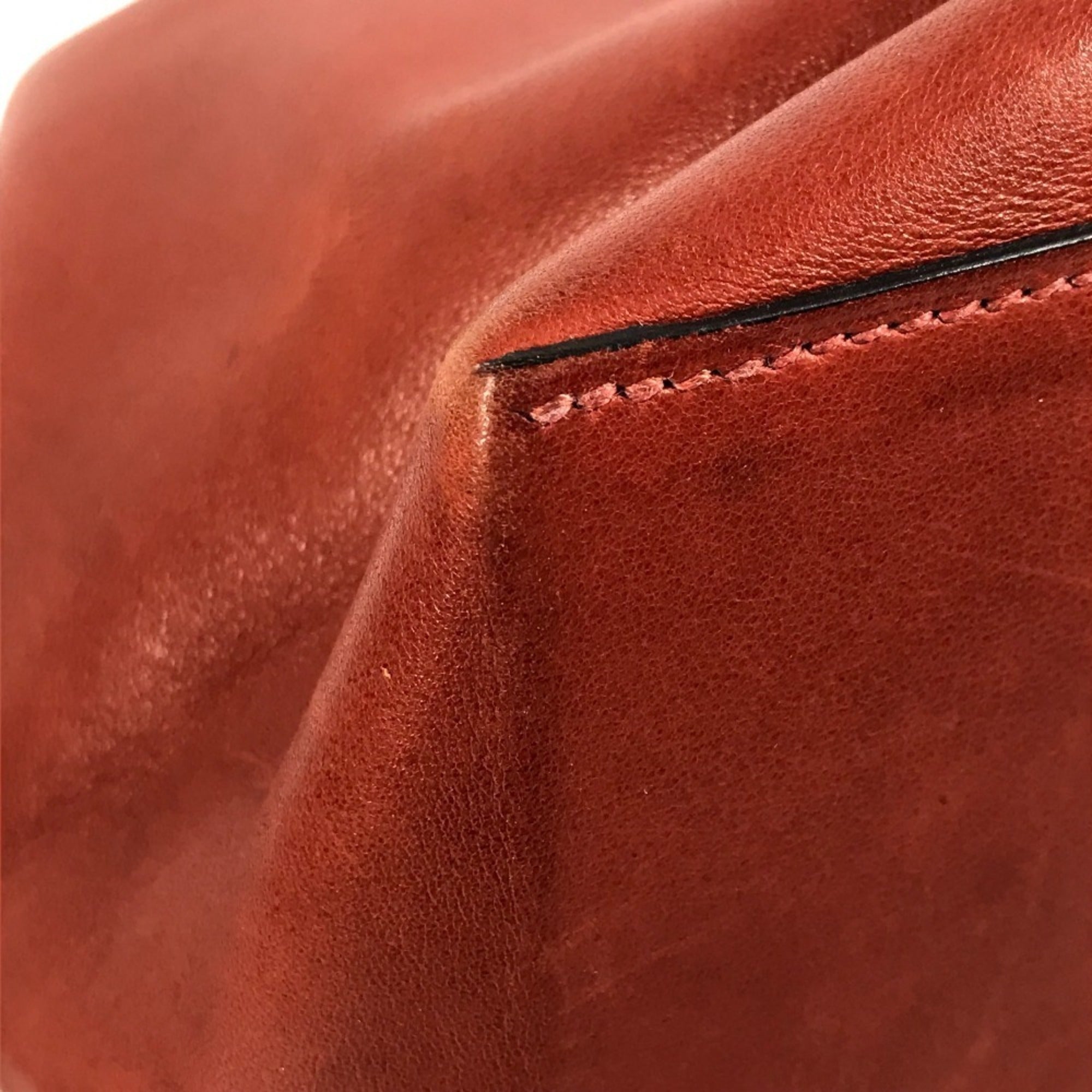 Hermes Navy Red Color Leather Shoulder Bag (Pre-Owned)