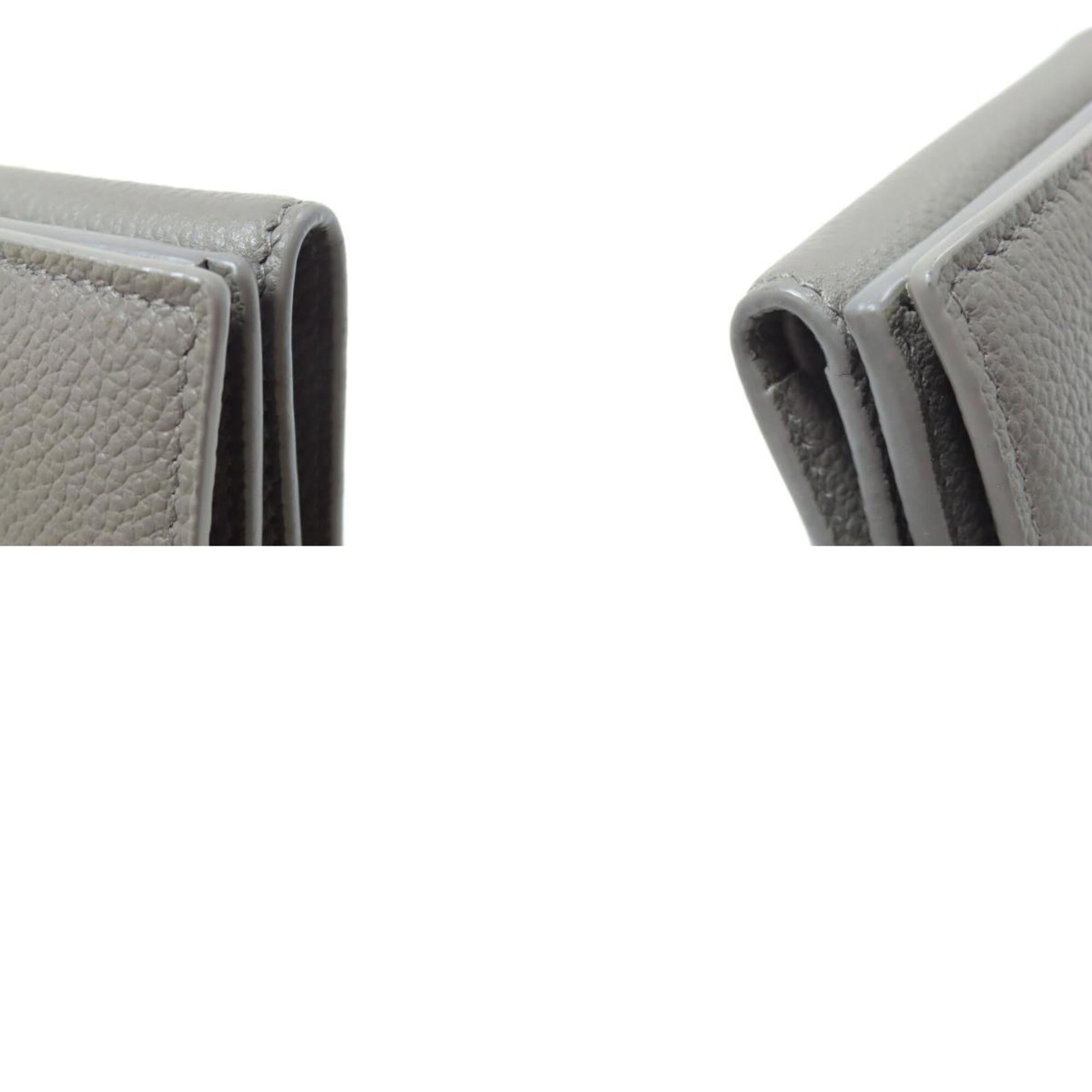 Saint Laurent Gray Leather Wallet (Tri-Fold) (Pre-Owned)